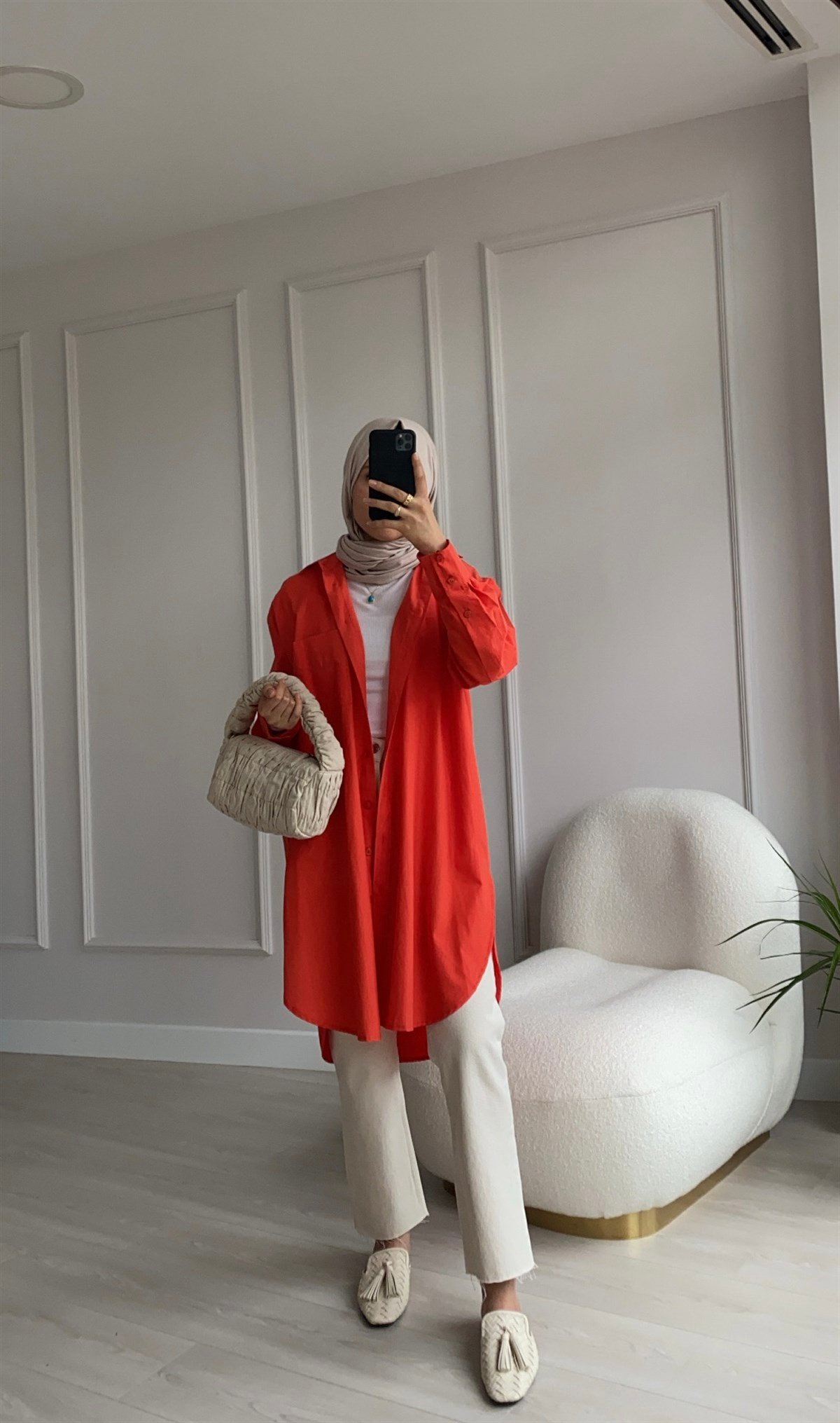 Oversize Oranj Gömlek
