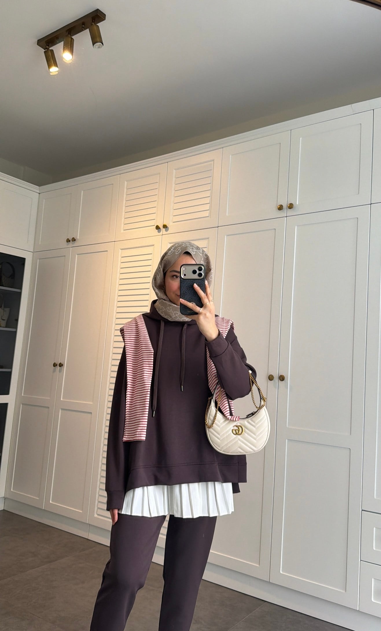 Oysh Kapşonlu Sweat Takım Kahve