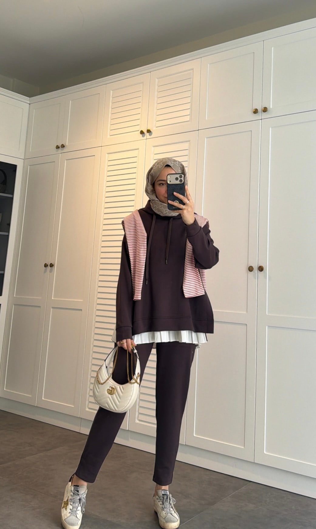 Oysh Kapşonlu Sweat Takım Kahve