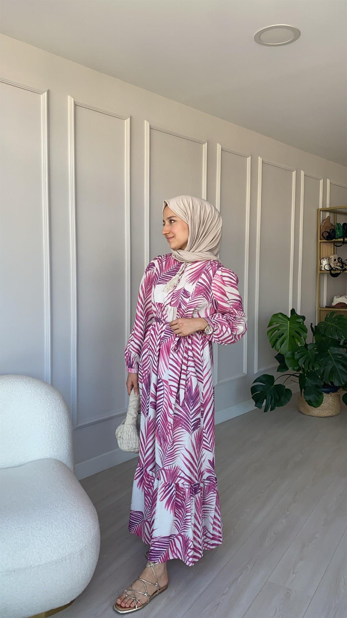Palmiye Yapraklı Elbise
