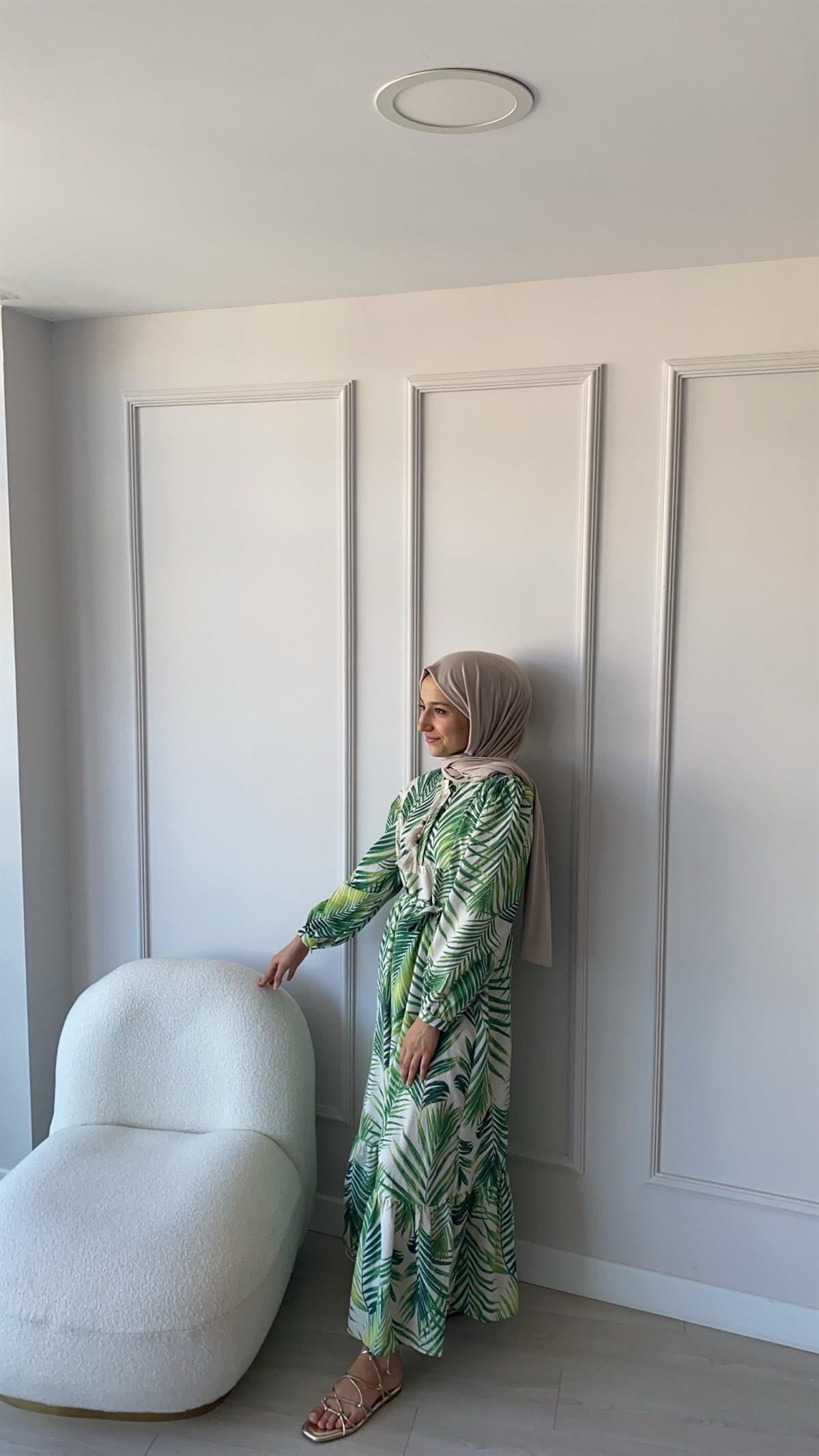 Palmiye Yapraklı Elbise