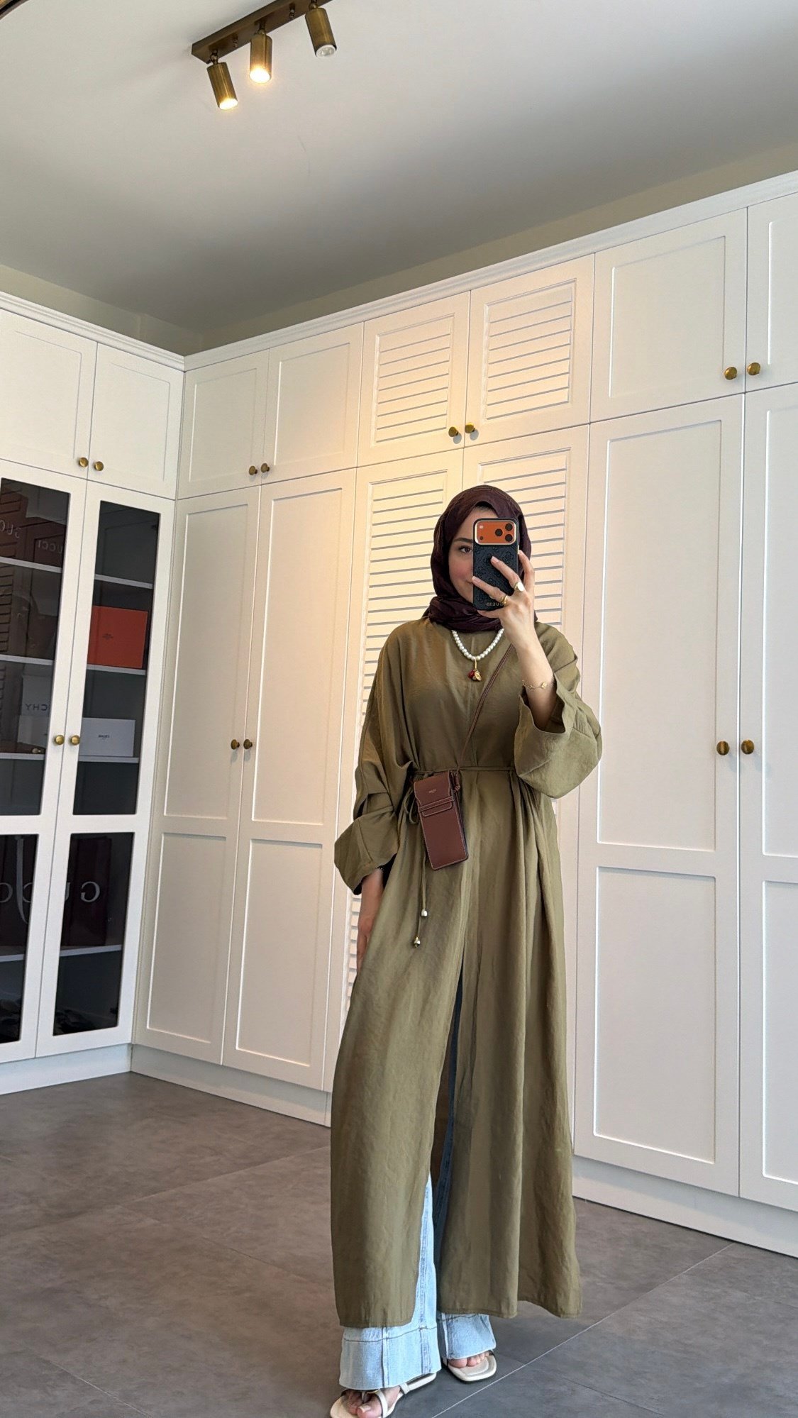 Parla Yırtmaç Detaylı Tunik Olive