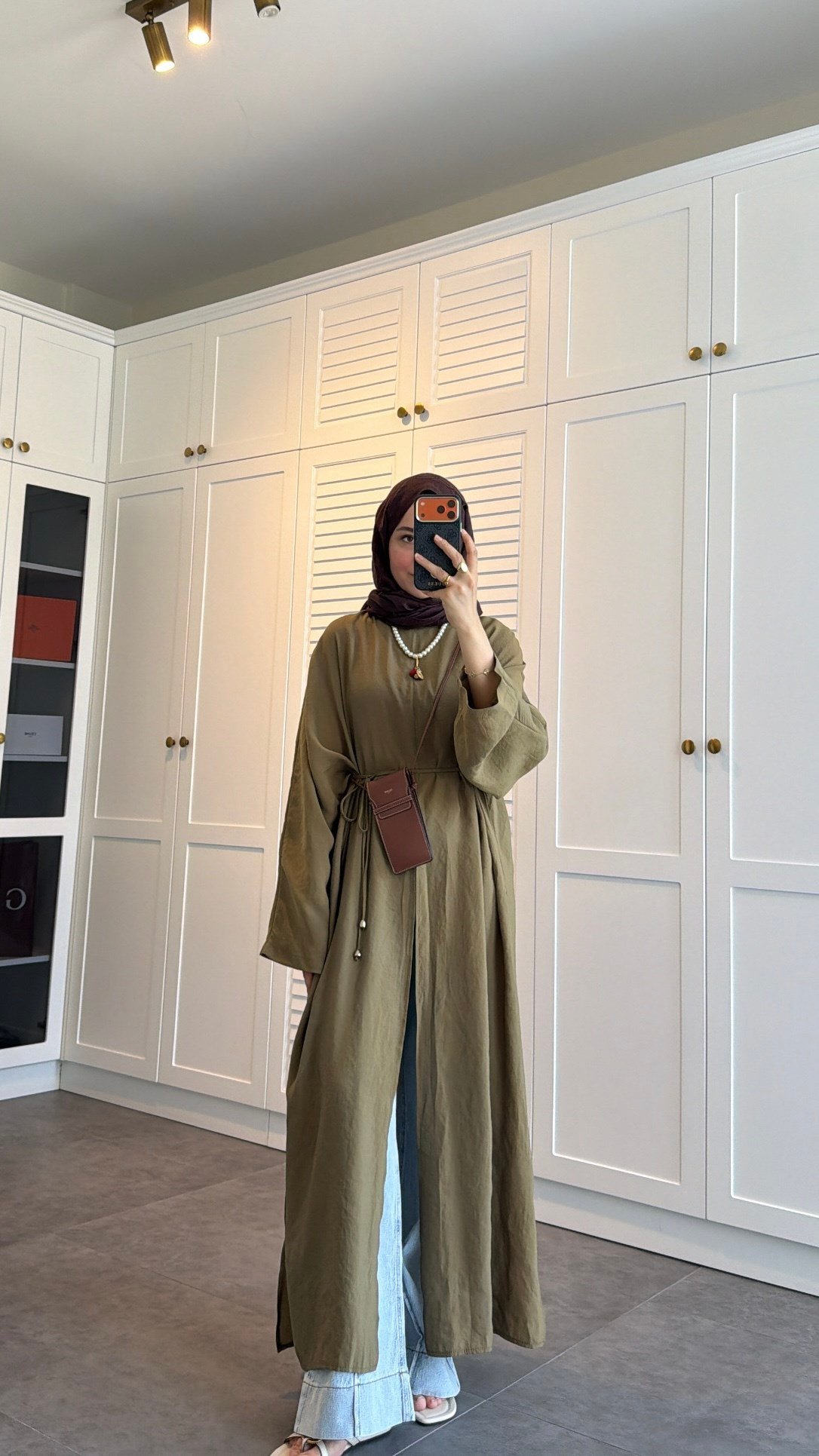 Parla Yırtmaç Detaylı Tunik Olive