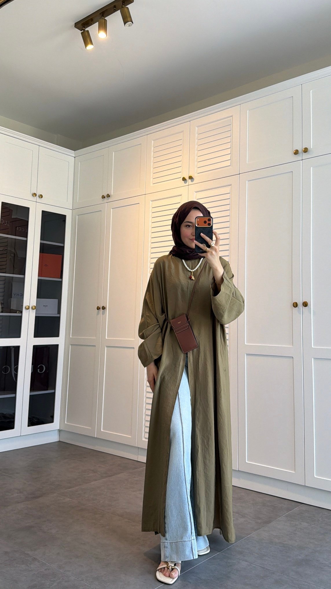Parla Yırtmaç Detaylı Tunik Olive