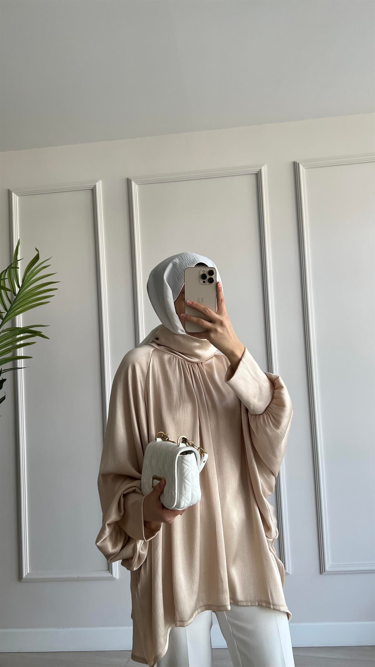 Pileli Saten Tunik