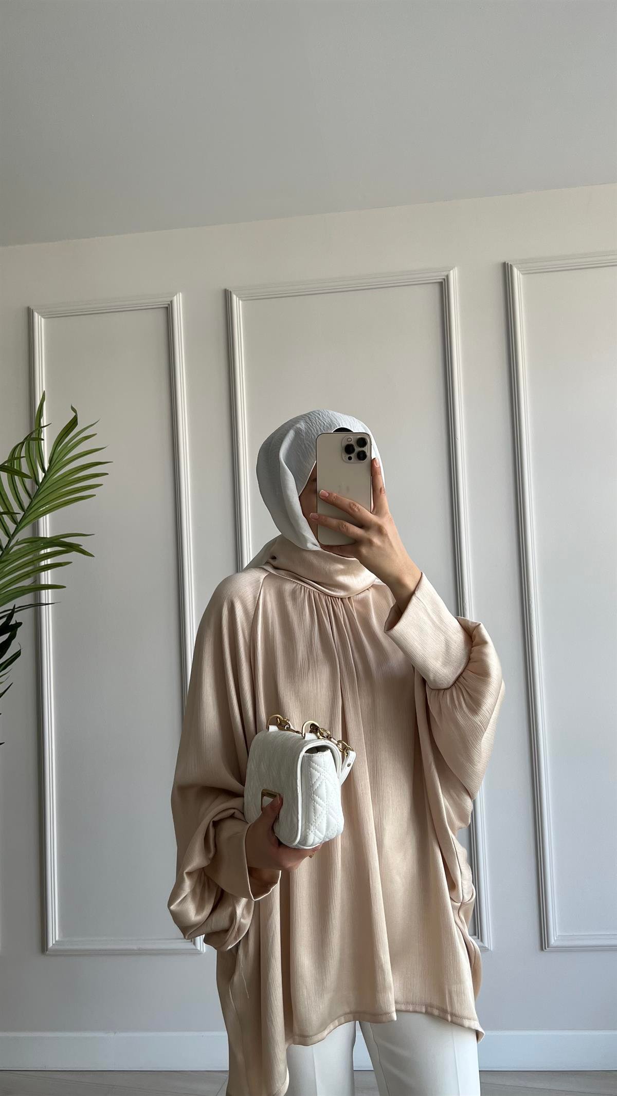 Pileli Saten Tunik