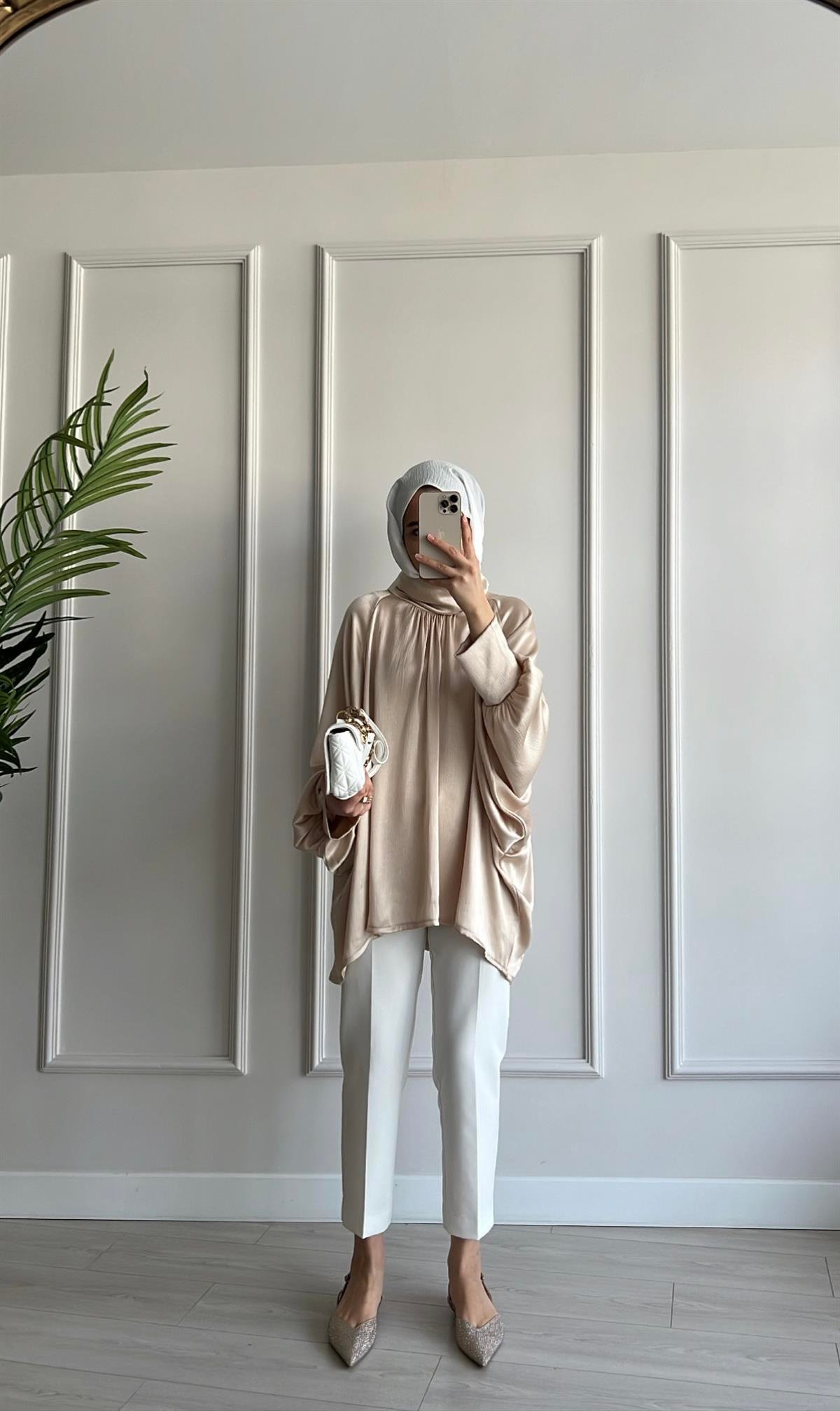 Pileli Saten Tunik