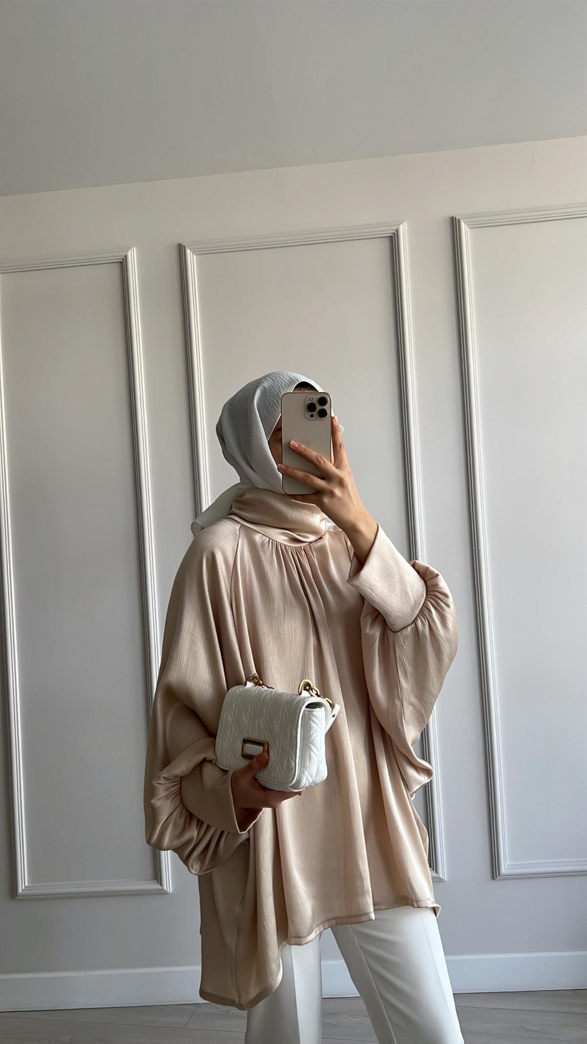 Pileli Saten Tunik