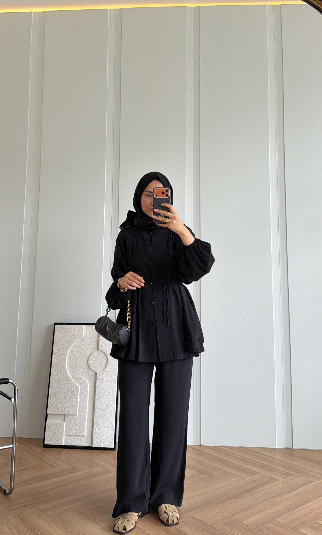 Pinterest Düğme Detay Tensel Takım Siyah