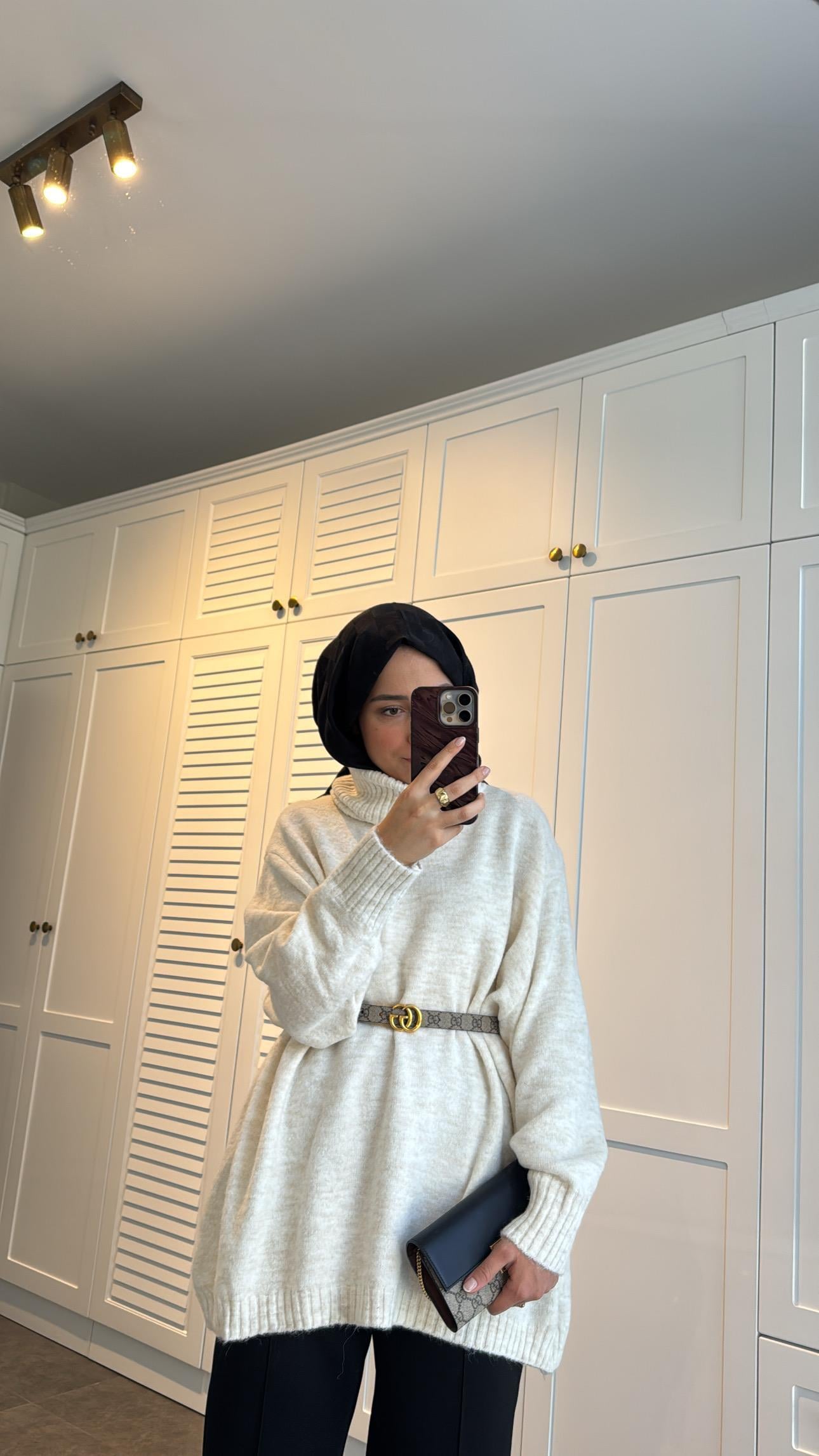 Pinterest Oversize Kazak Ekru