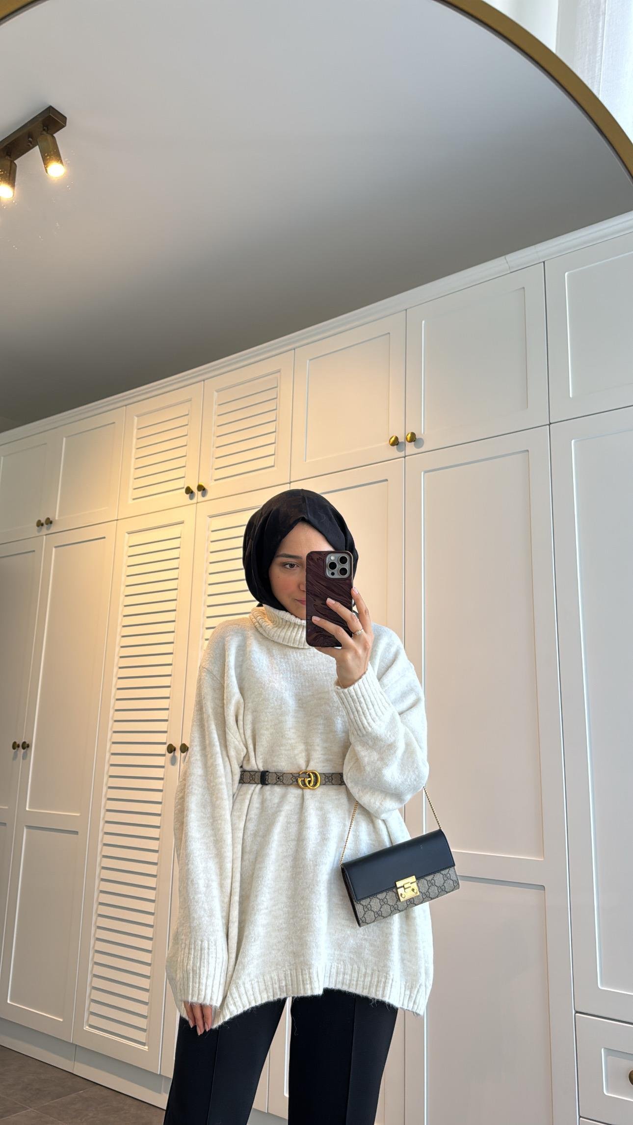 Pinterest Oversize Kazak Ekru