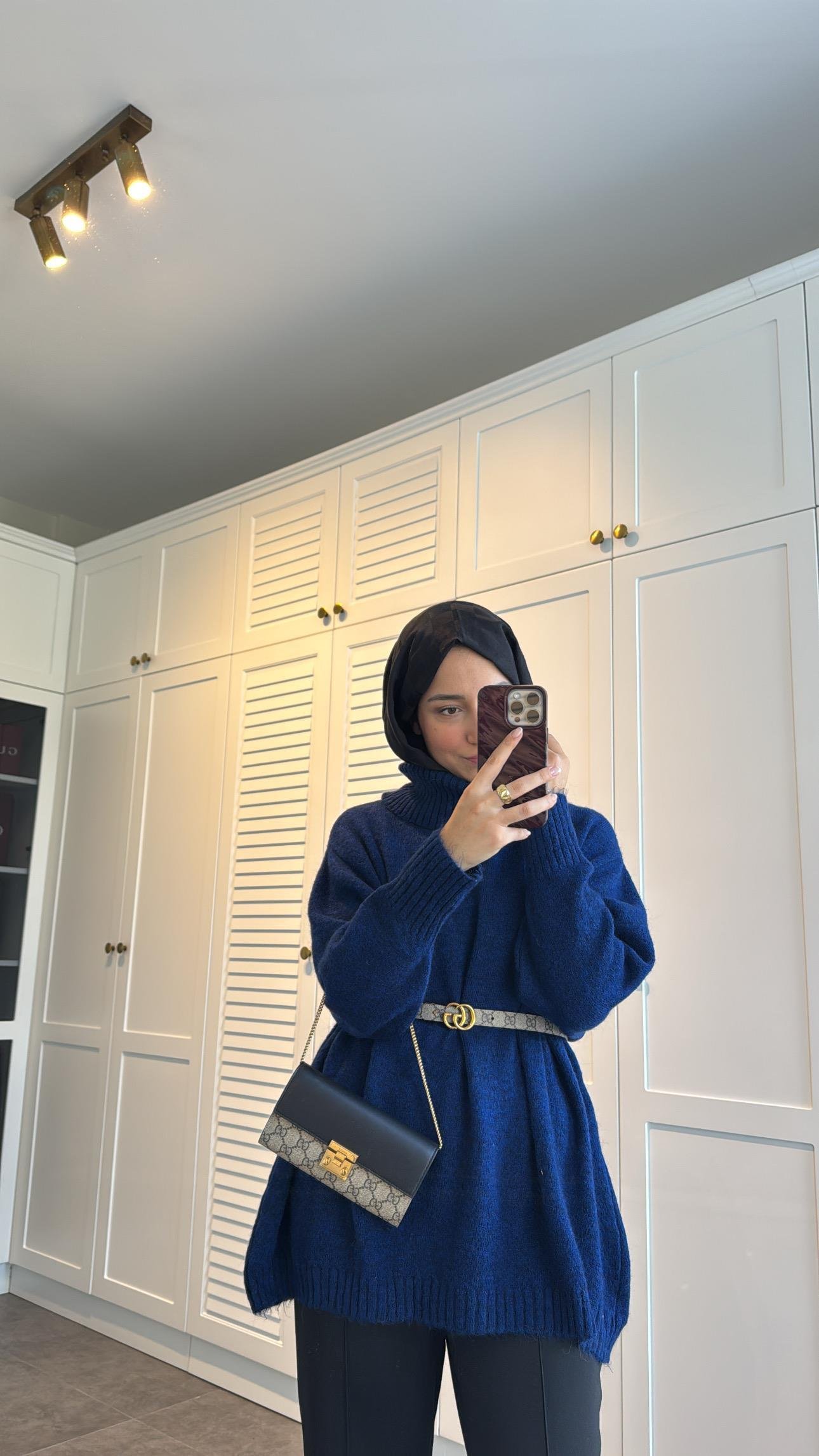 Pinterest Oversize Kazak Lacivert