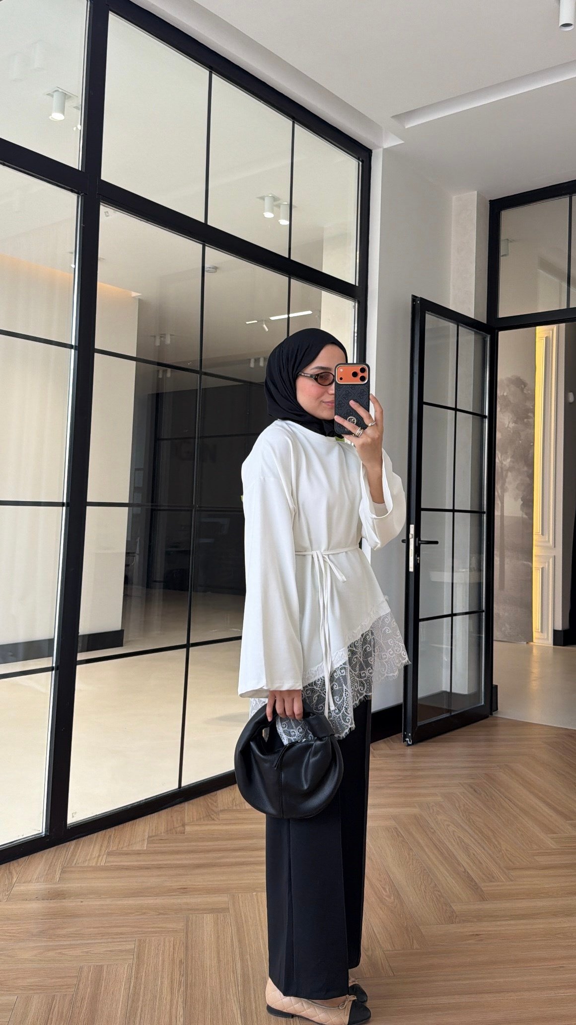 Premium Dantelli Oversıze Sweat Ekru