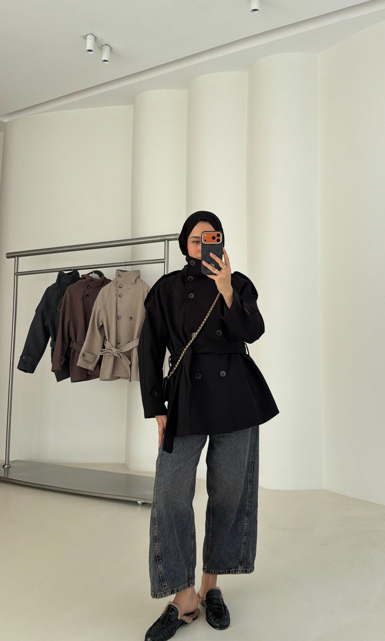 Premium Dik Yaka Kaban Siyah