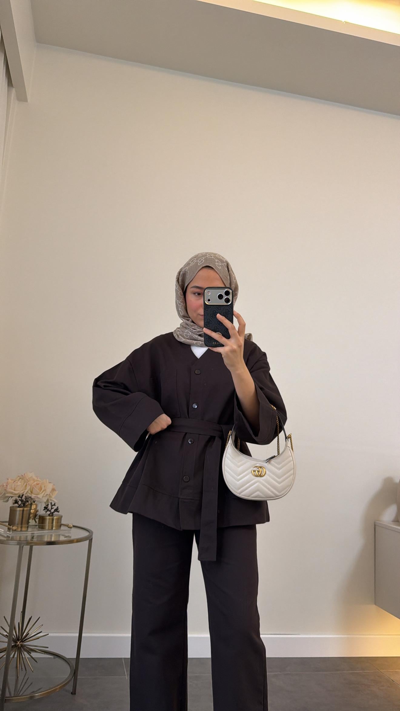 Premium Gabardin Takım Kahve