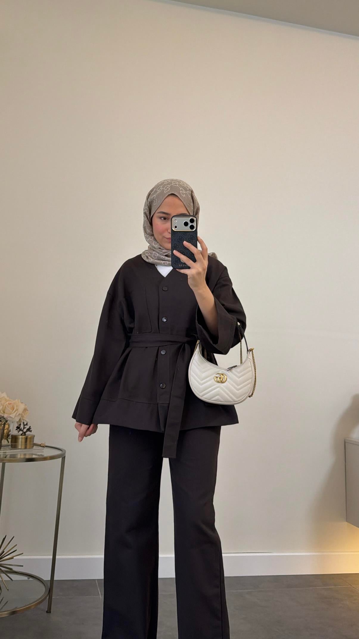 Premium Gabardin Takım Kahve