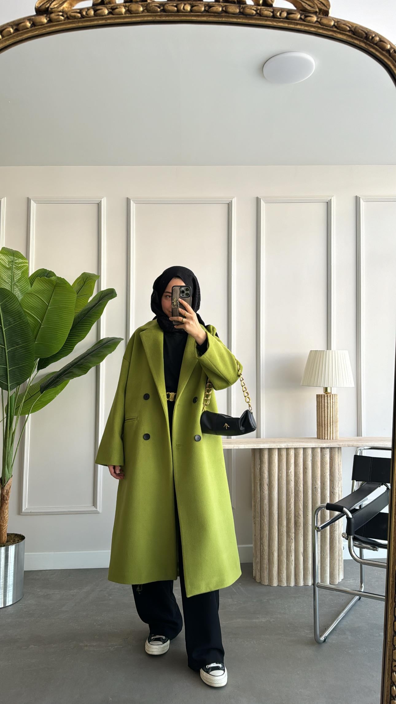 Premium Kalite Oversize Kaban Olive 