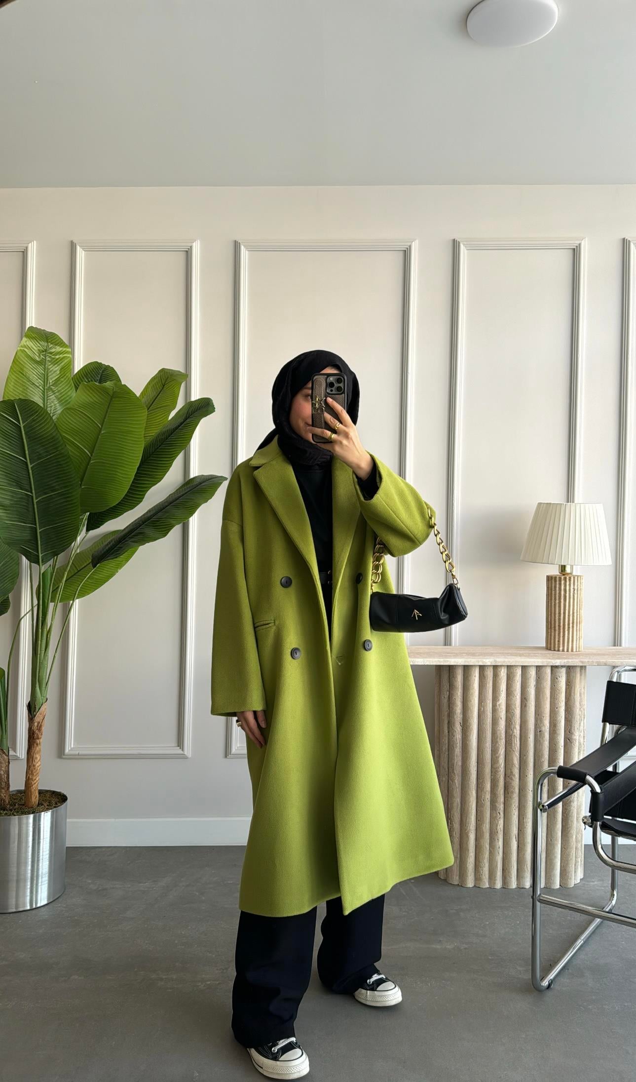 Premium Kalite Oversize Kaban Olive 