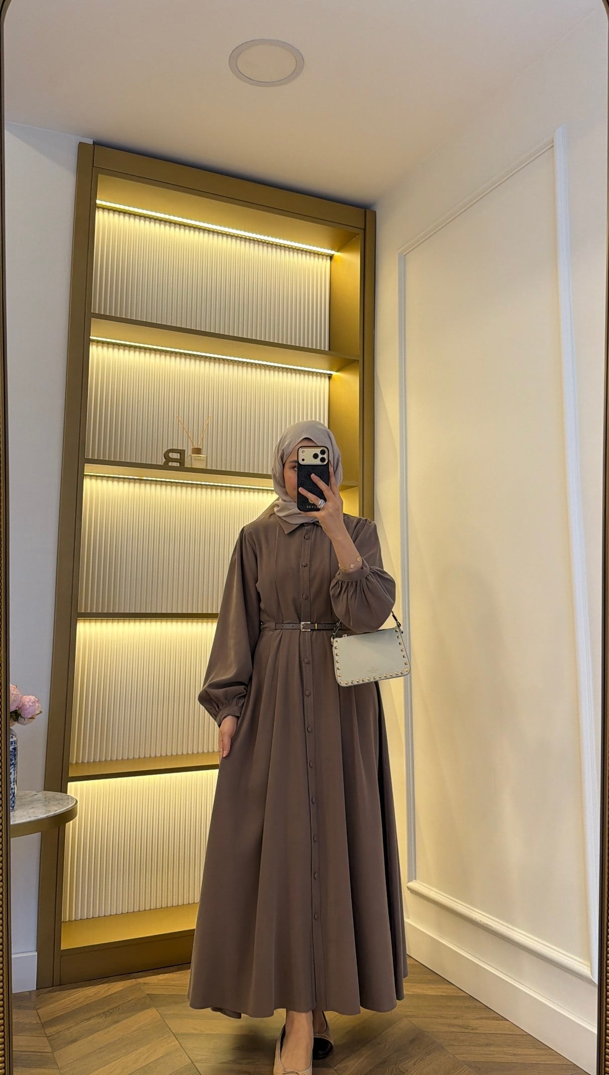 Premium Kemerli Elbise Vizon