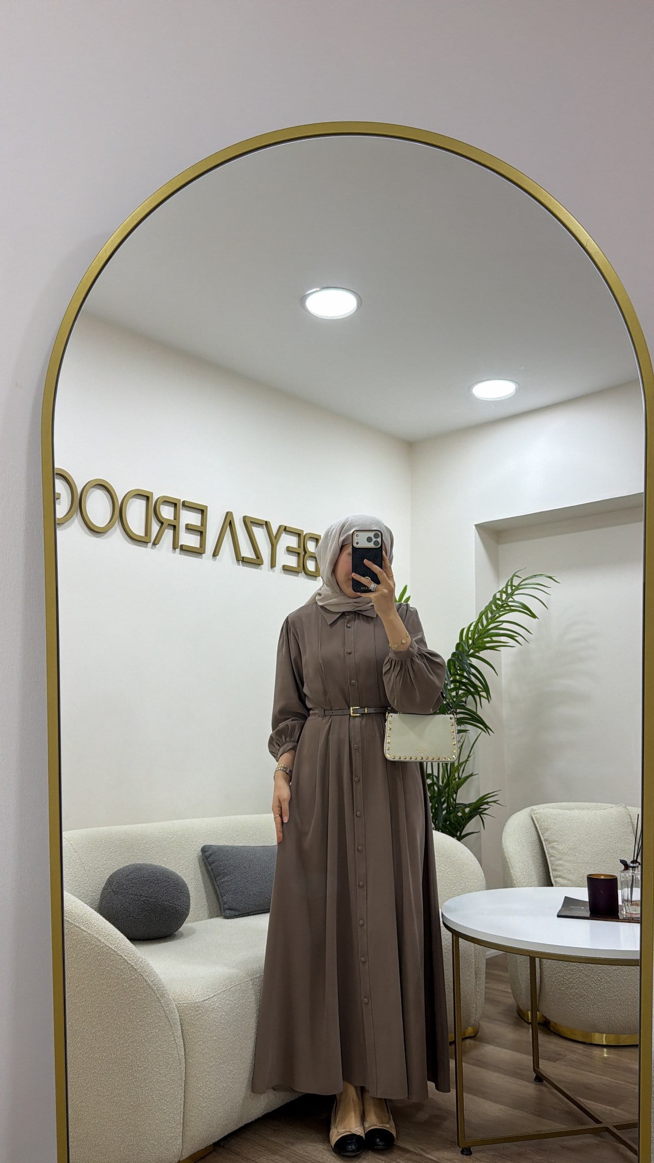 Premium Kemerli Elbise Vizon