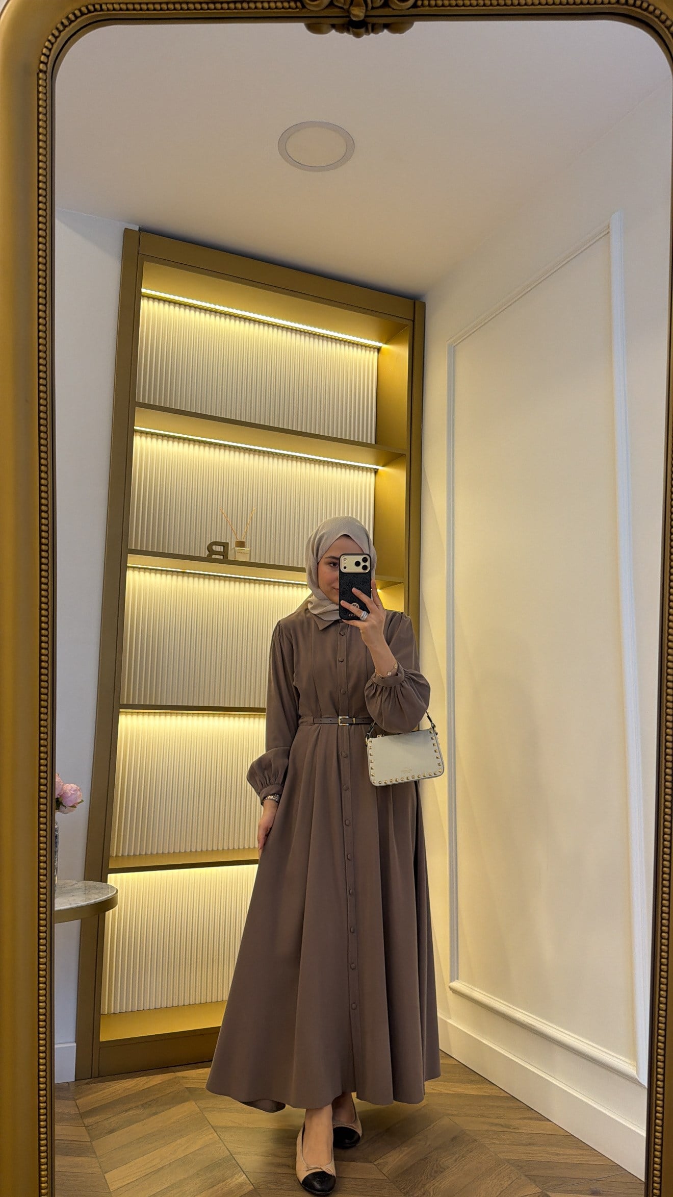 Premium Kemerli Elbise Vizon