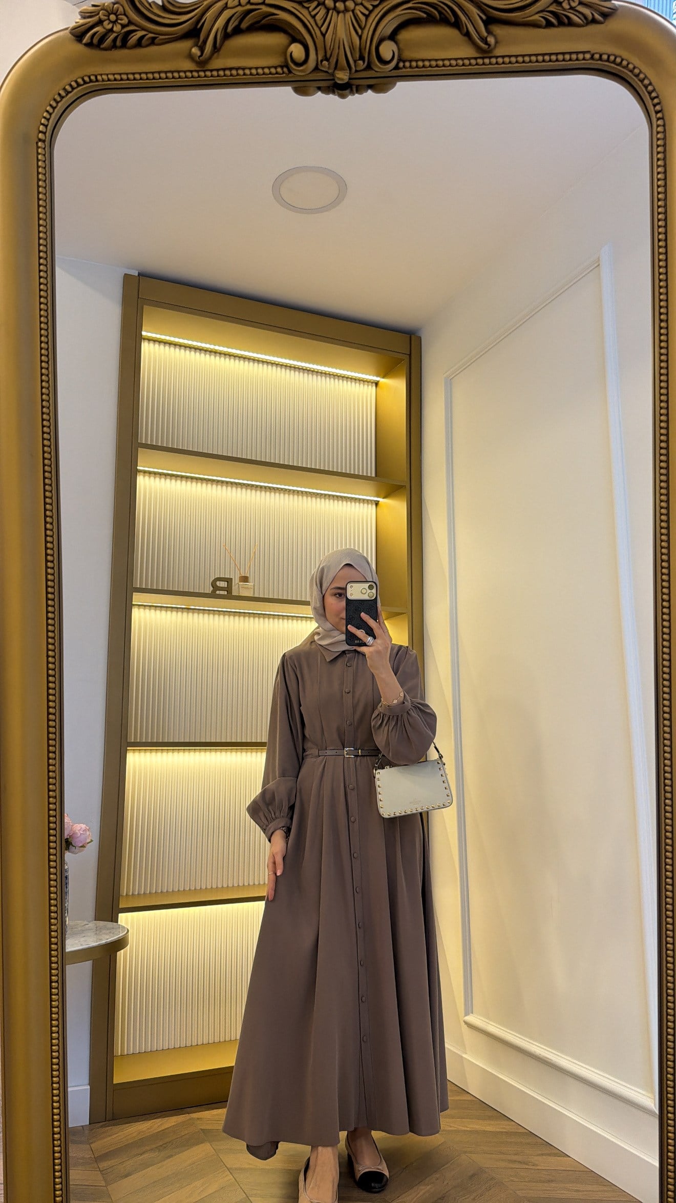 Premium Kemerli Elbise Vizon