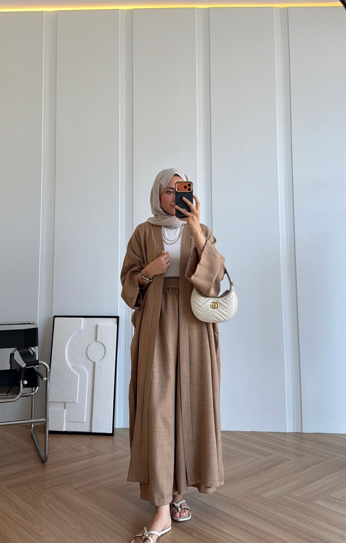 Premium Kimono Takım Kahve