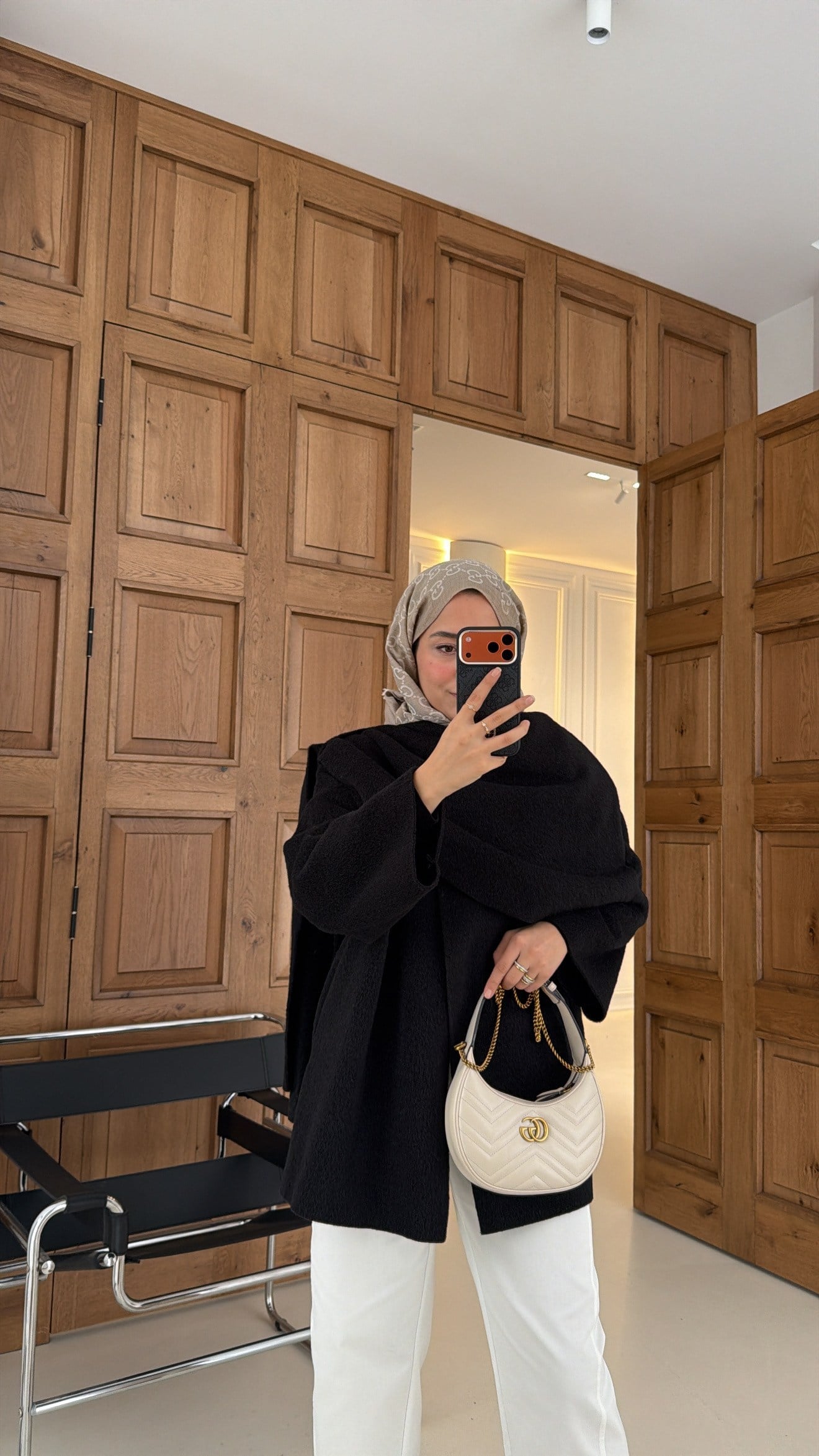 Premium Mira Atkı Detaylı Kaban Siyah