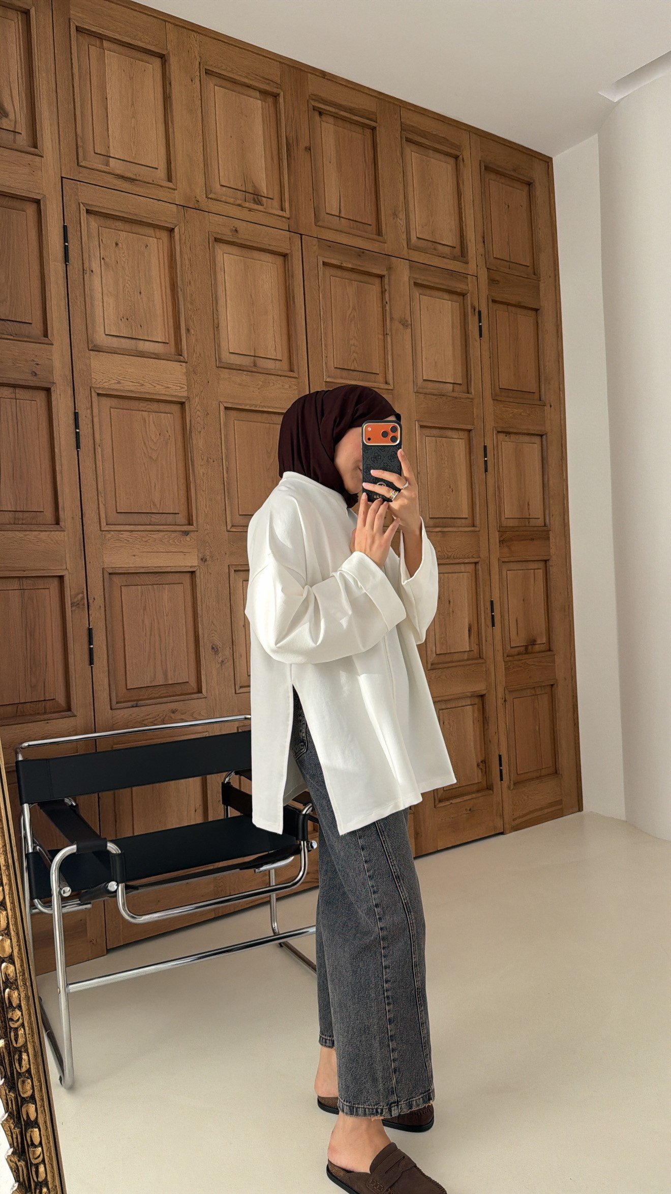 Premium Oversize Basic  Sweat Ekru