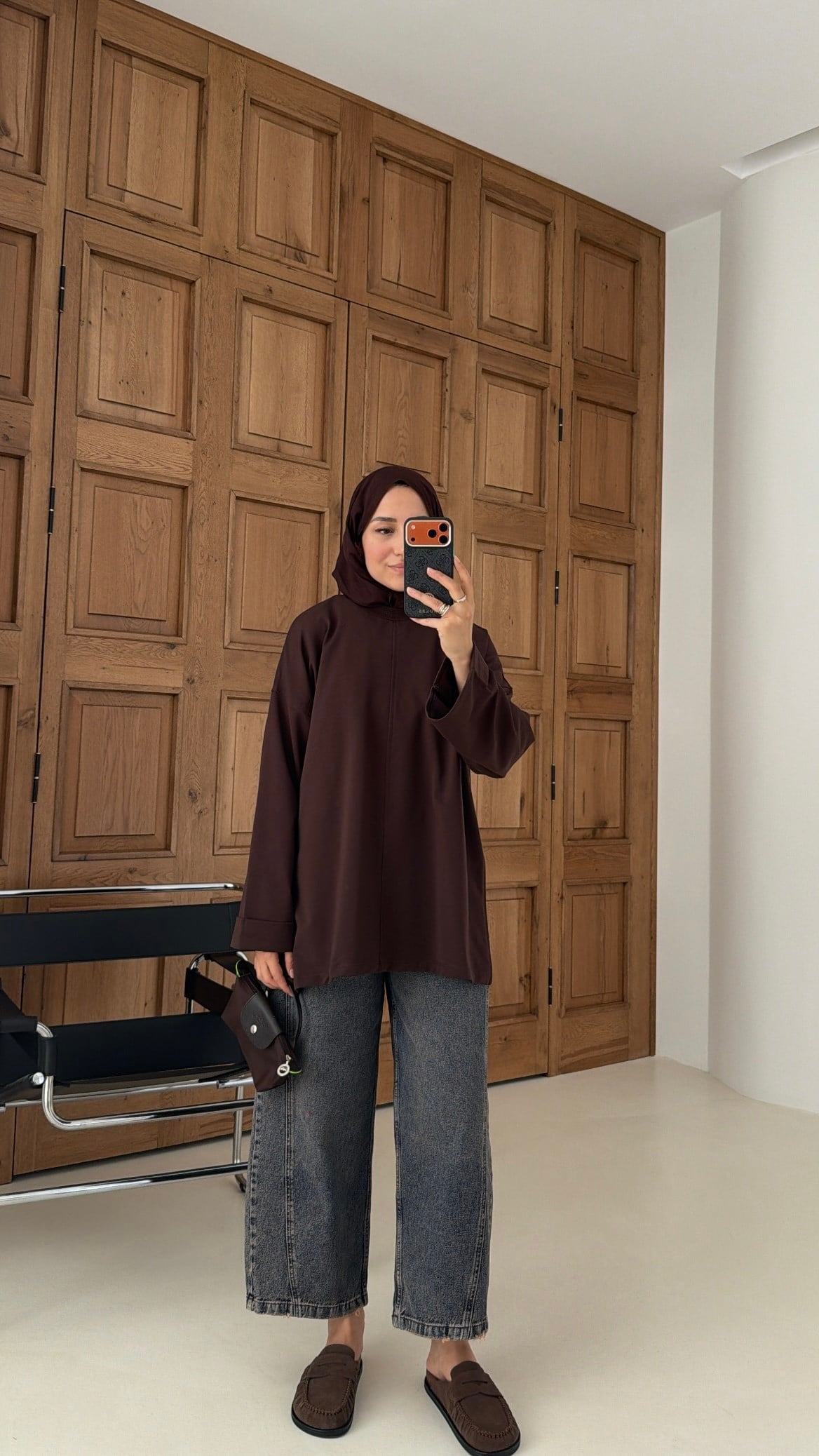 Premium Oversize Basic  Sweat Kahve