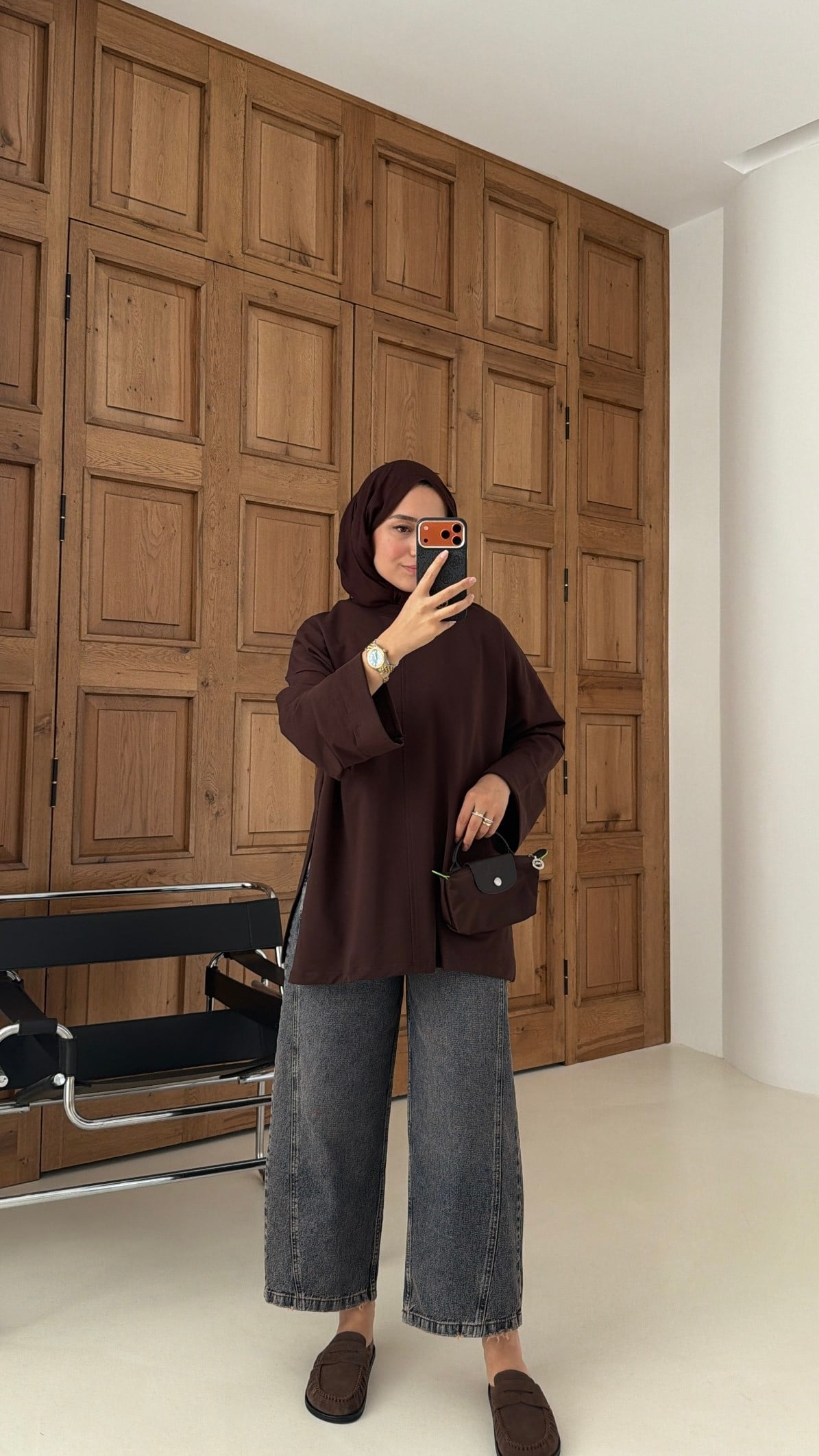 Premium Oversize Basic  Sweat Kahve