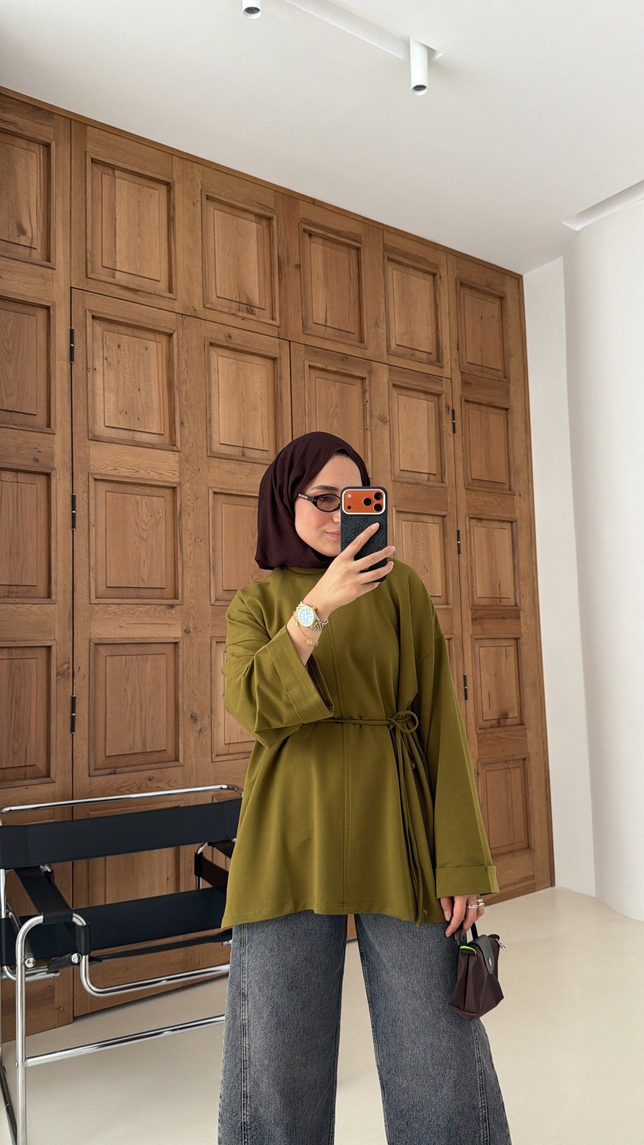 Premium Oversize Basic  Sweat Olive