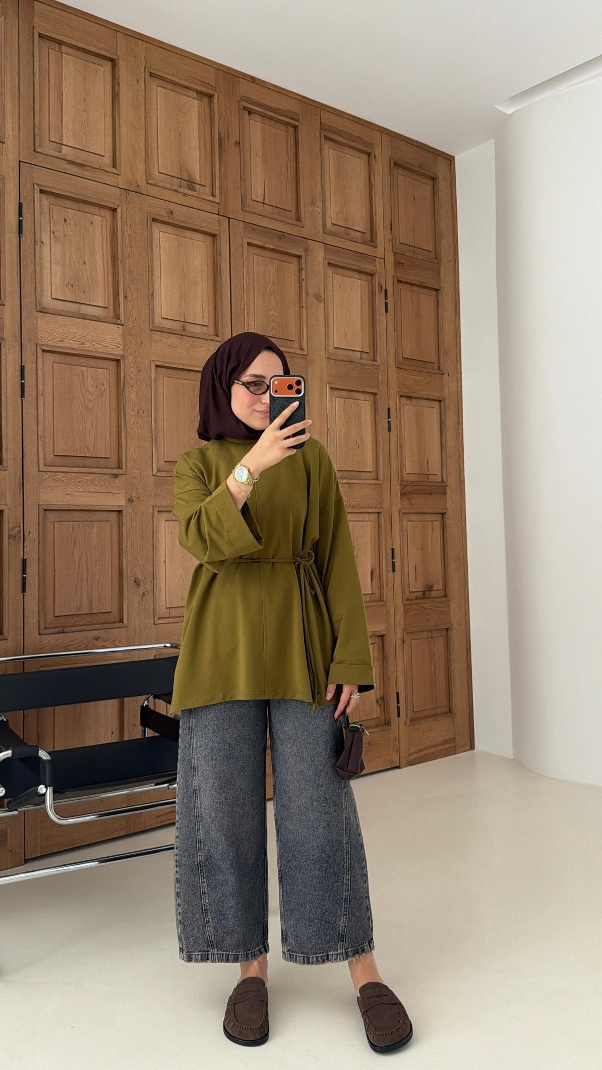 Premium Oversize Basic  Sweat Olive