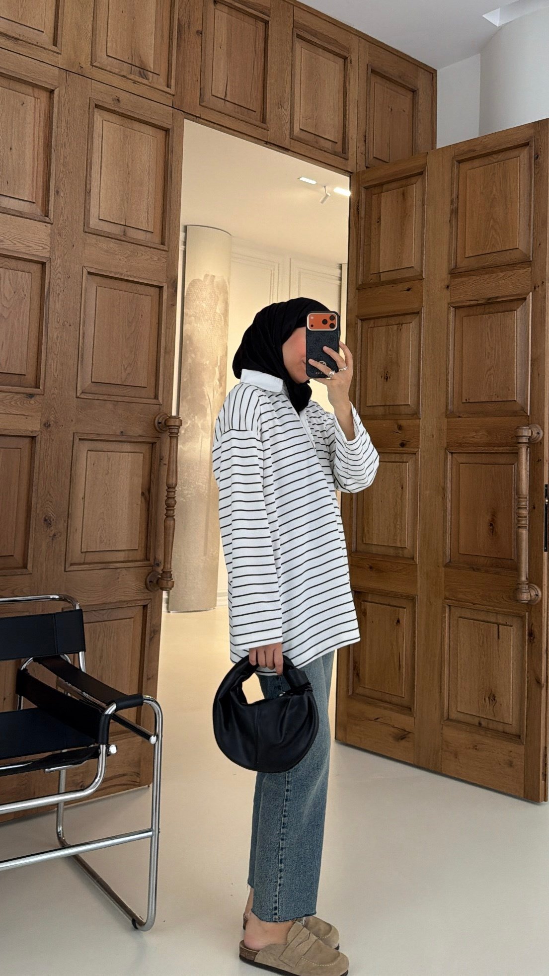 Premium Oversize Çizgili Basic  Sweat 