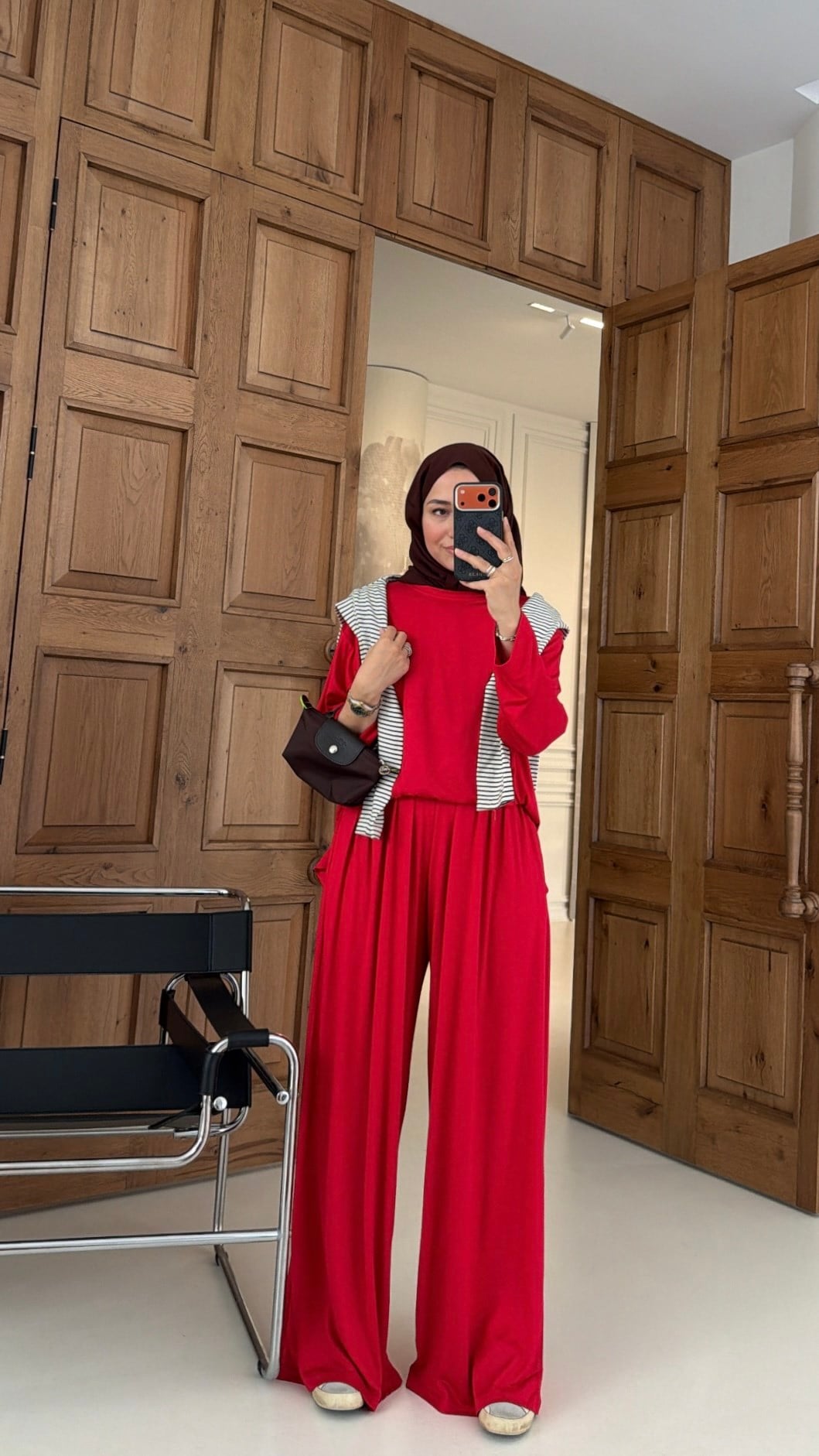 Premium Pileli Oysh Takım Kırmızı 
