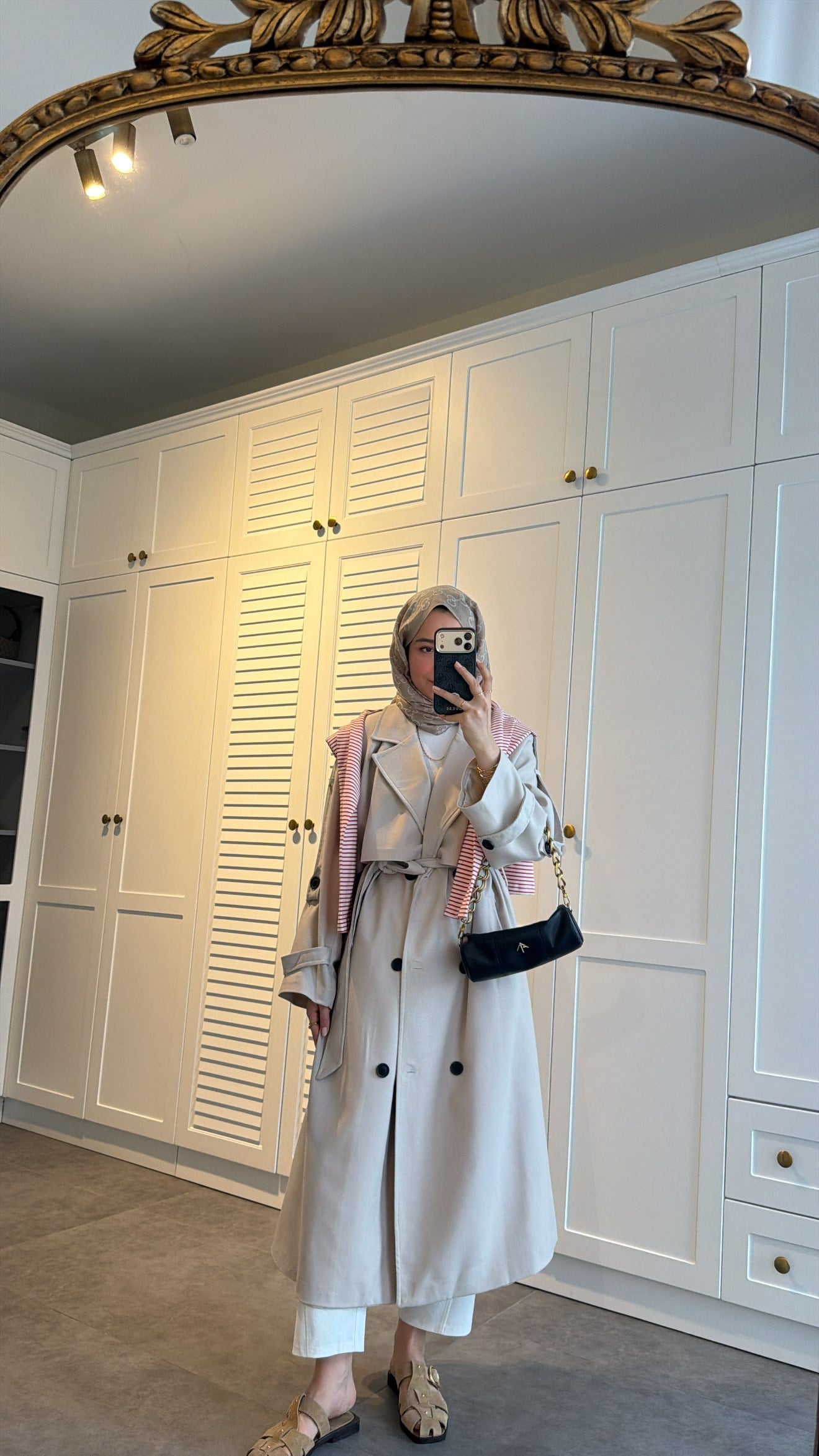 Premium Poleviskon Uzun Oversize Trençkot Taş