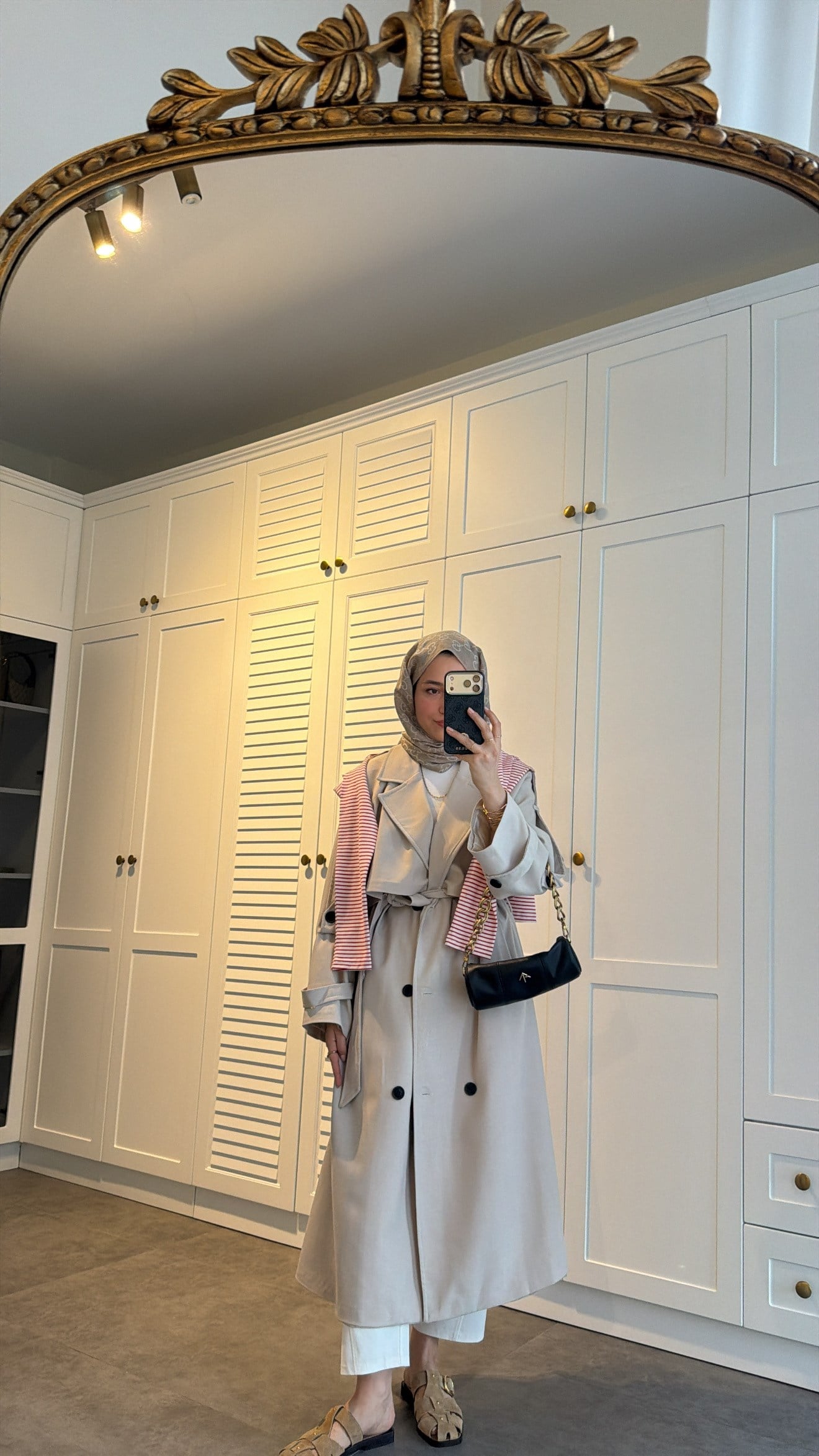 Premium Poleviskon Uzun Oversize Trençkot Taş