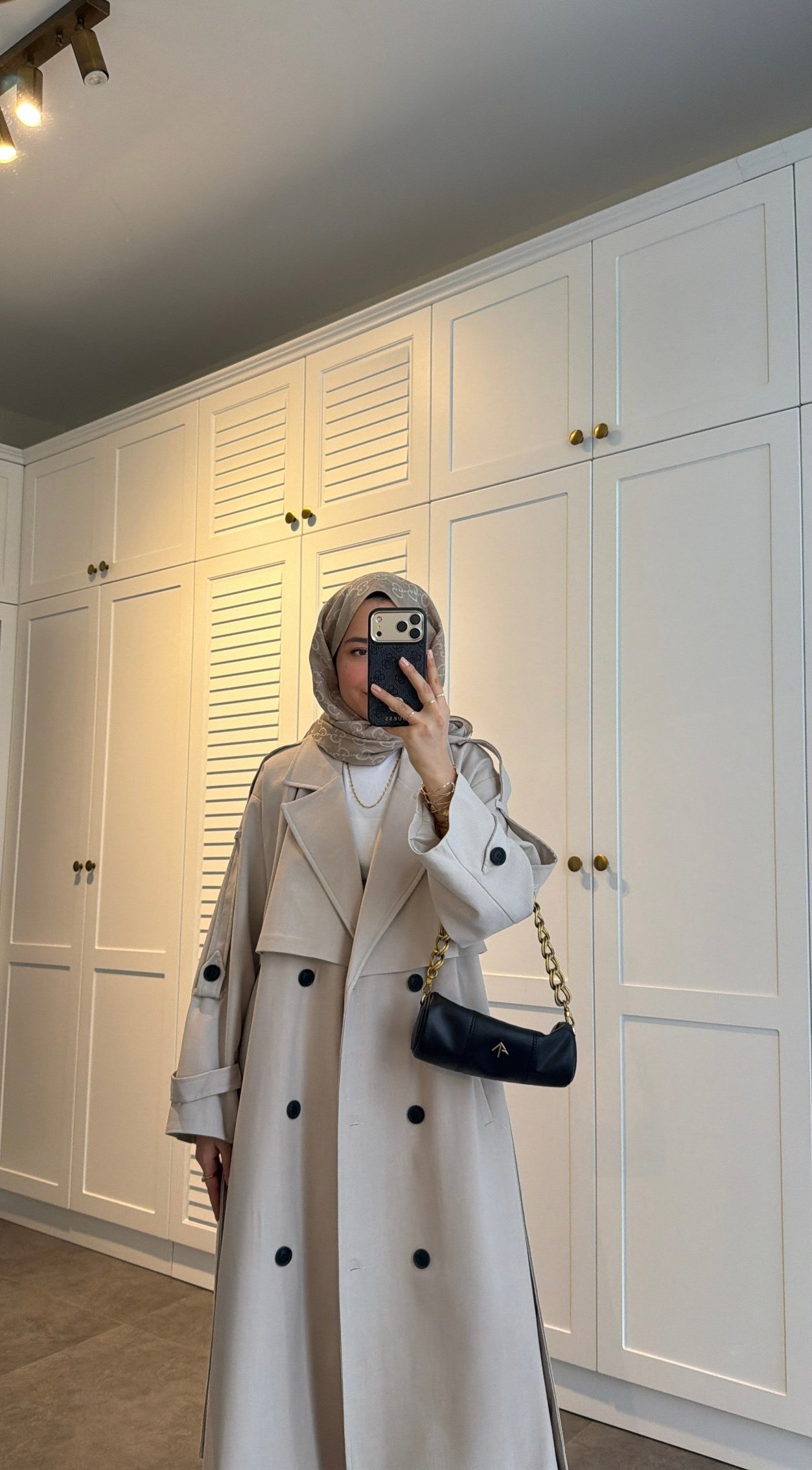 Premium Poleviskon Uzun Oversize Trençkot Taş