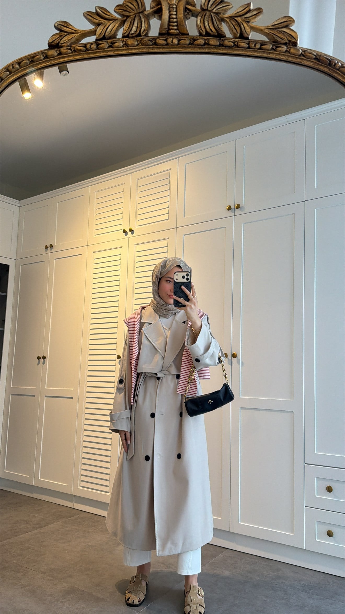 Premium Poleviskon Uzun Oversize Trençkot Taş