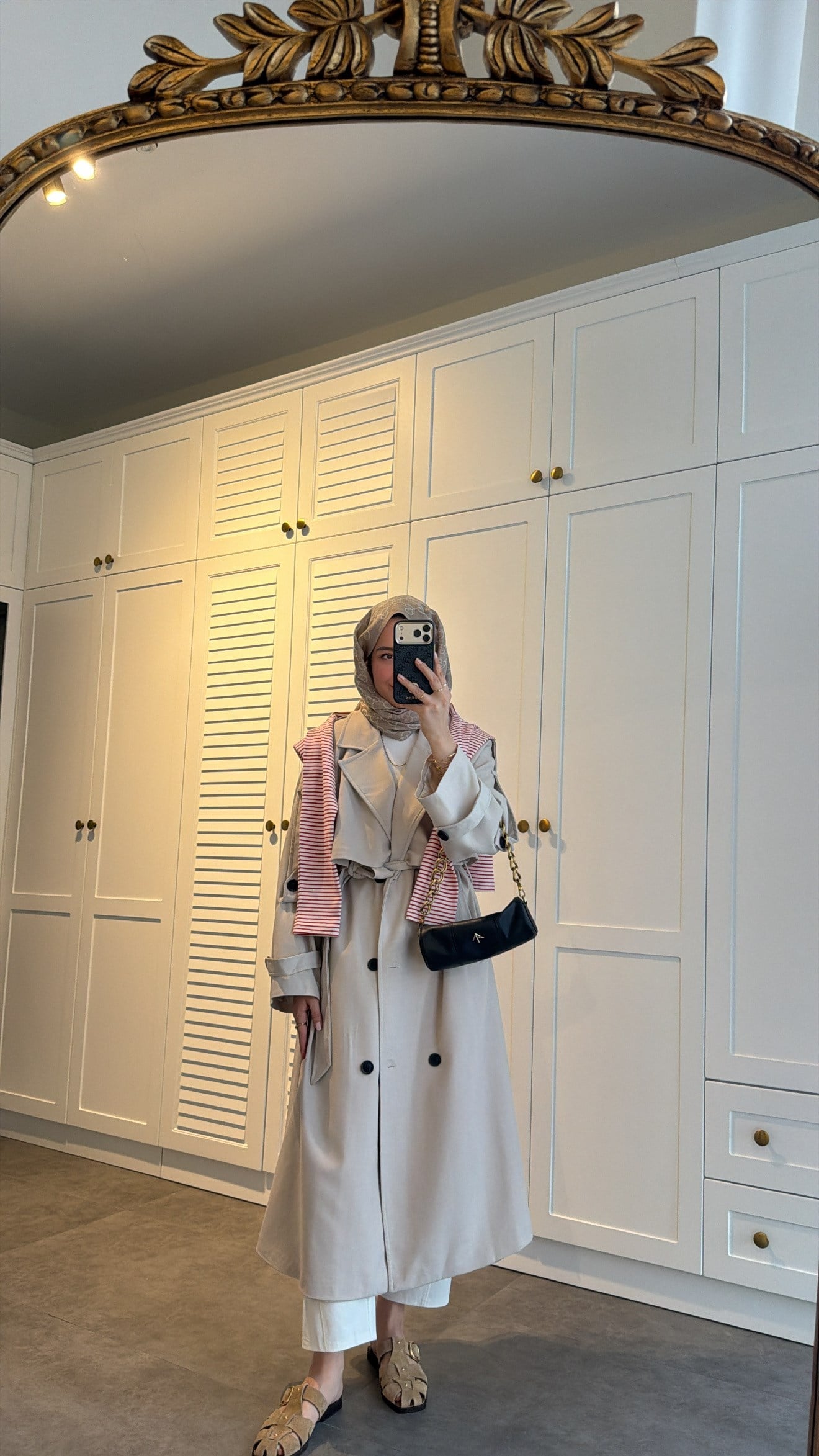 Premium Poleviskon Uzun Oversize Trençkot Taş