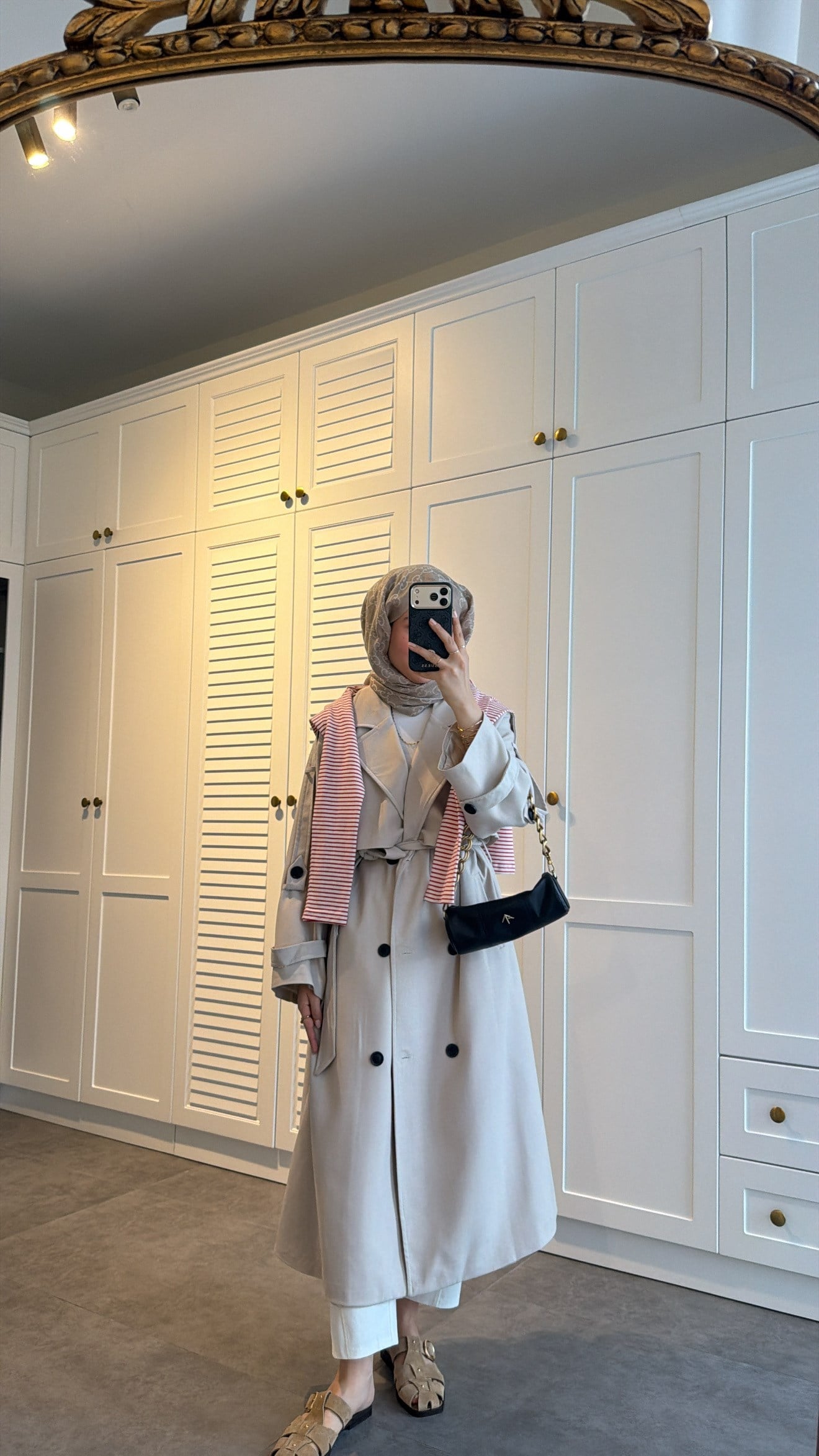 Premium Poleviskon Uzun Oversize Trençkot Taş