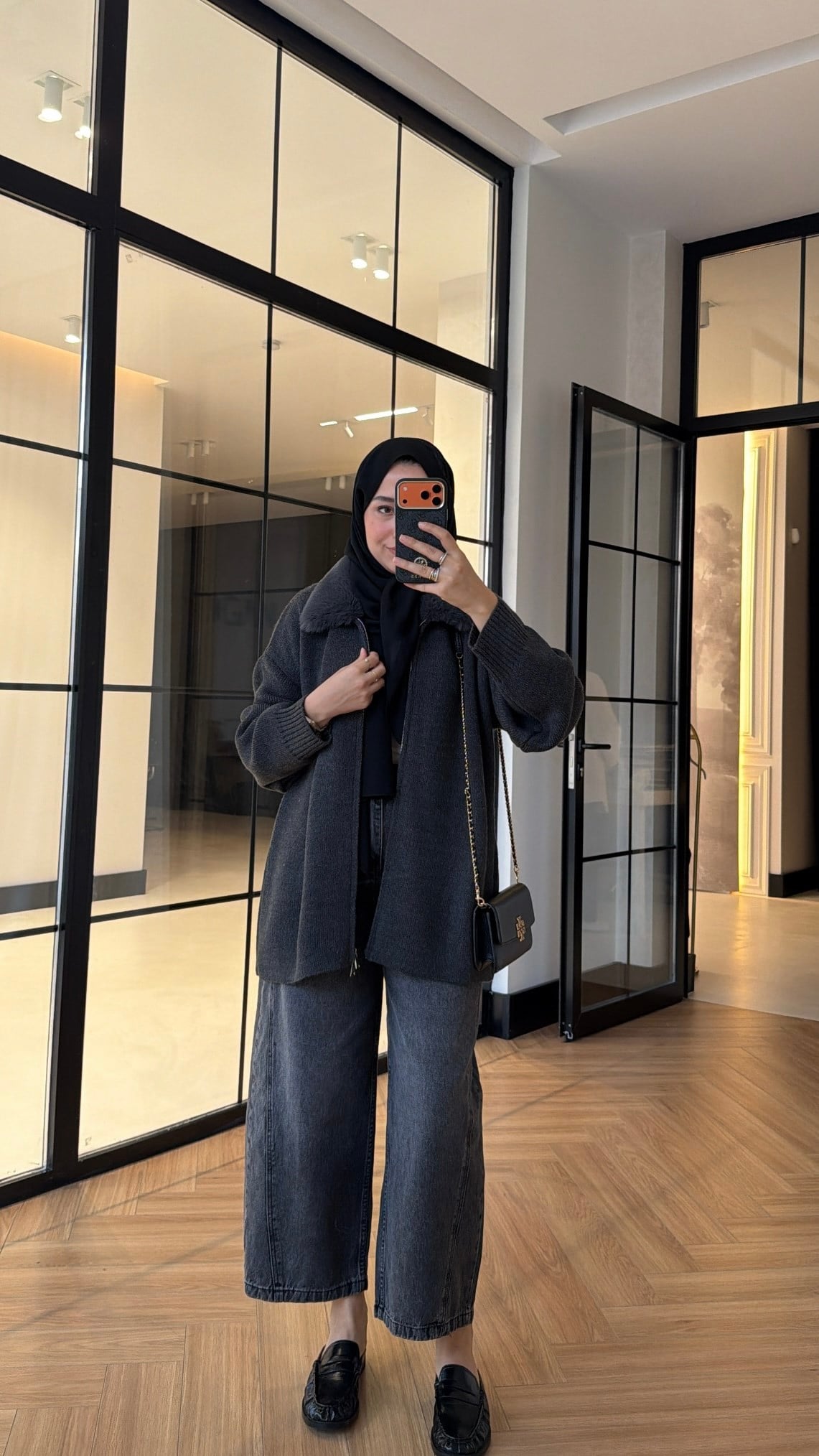 Premium Retro Mom Jean Gri