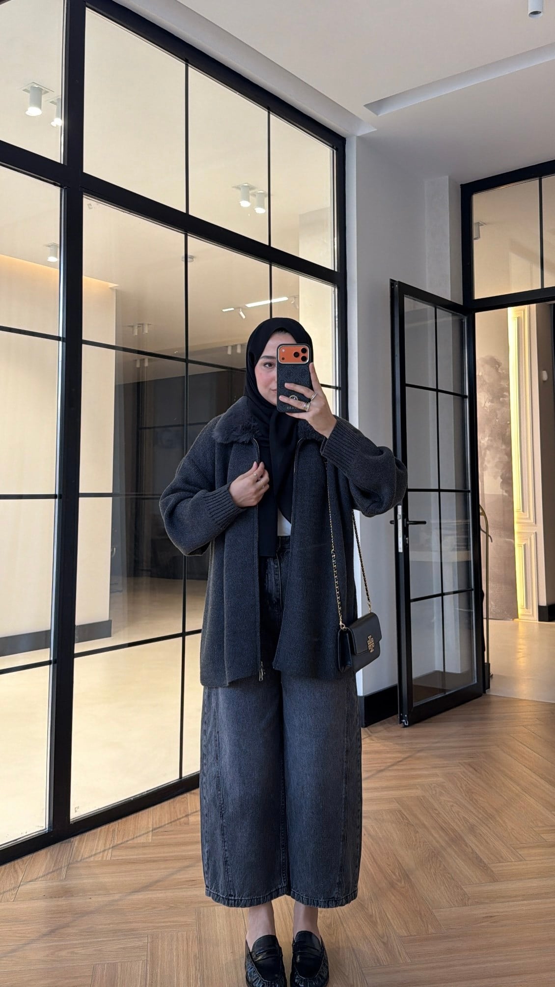 Premium Retro Mom Jean Gri