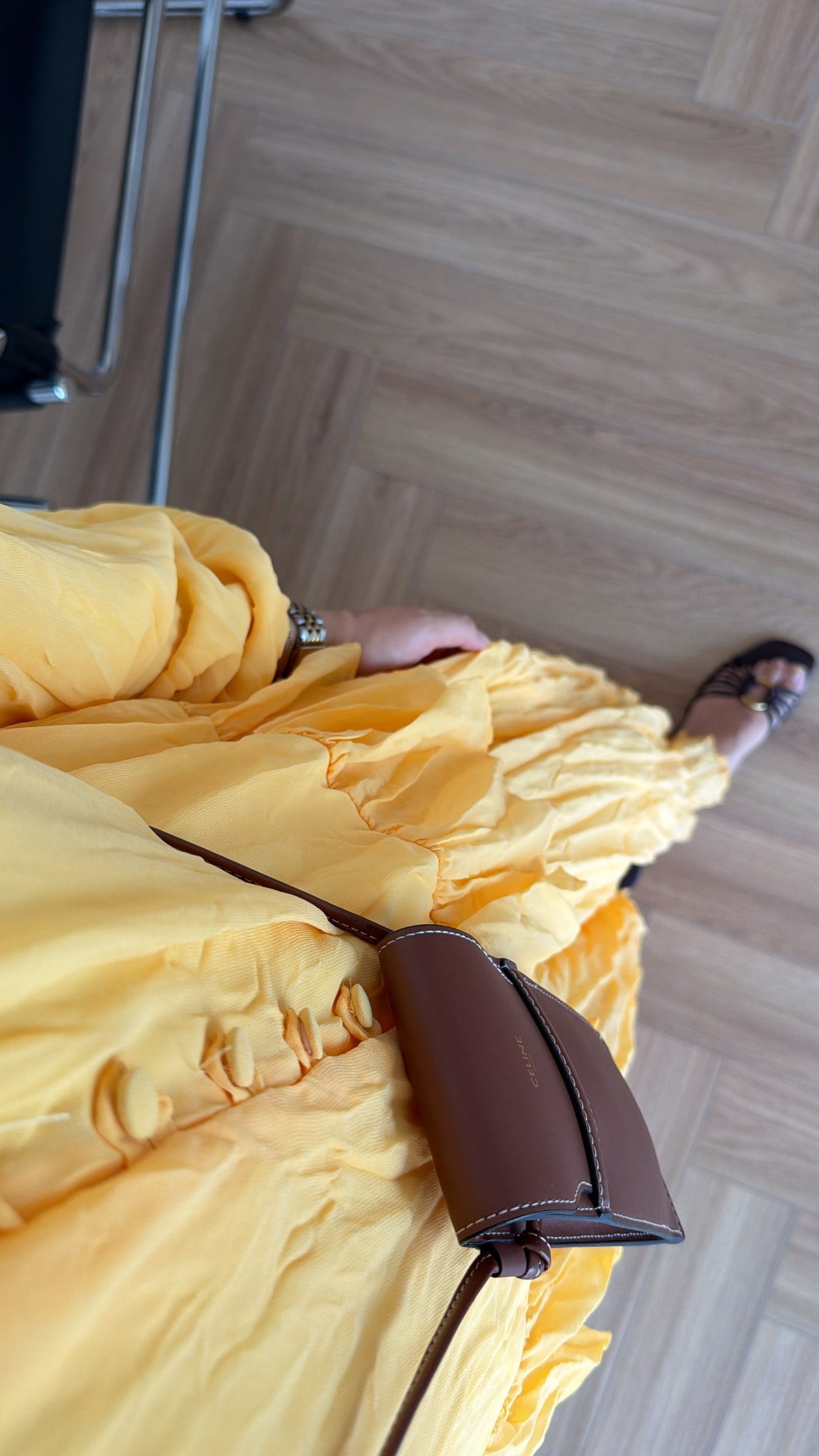 Premium Şifon Takım Butter Yellow