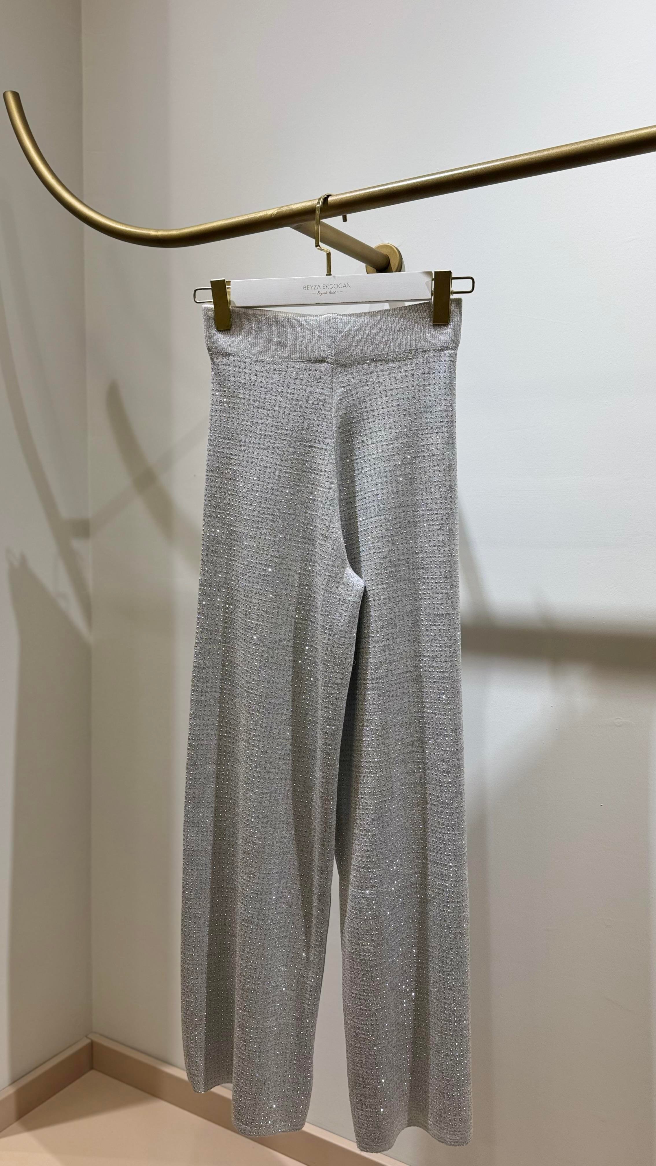 Premium Taşlı Pantolon Gri