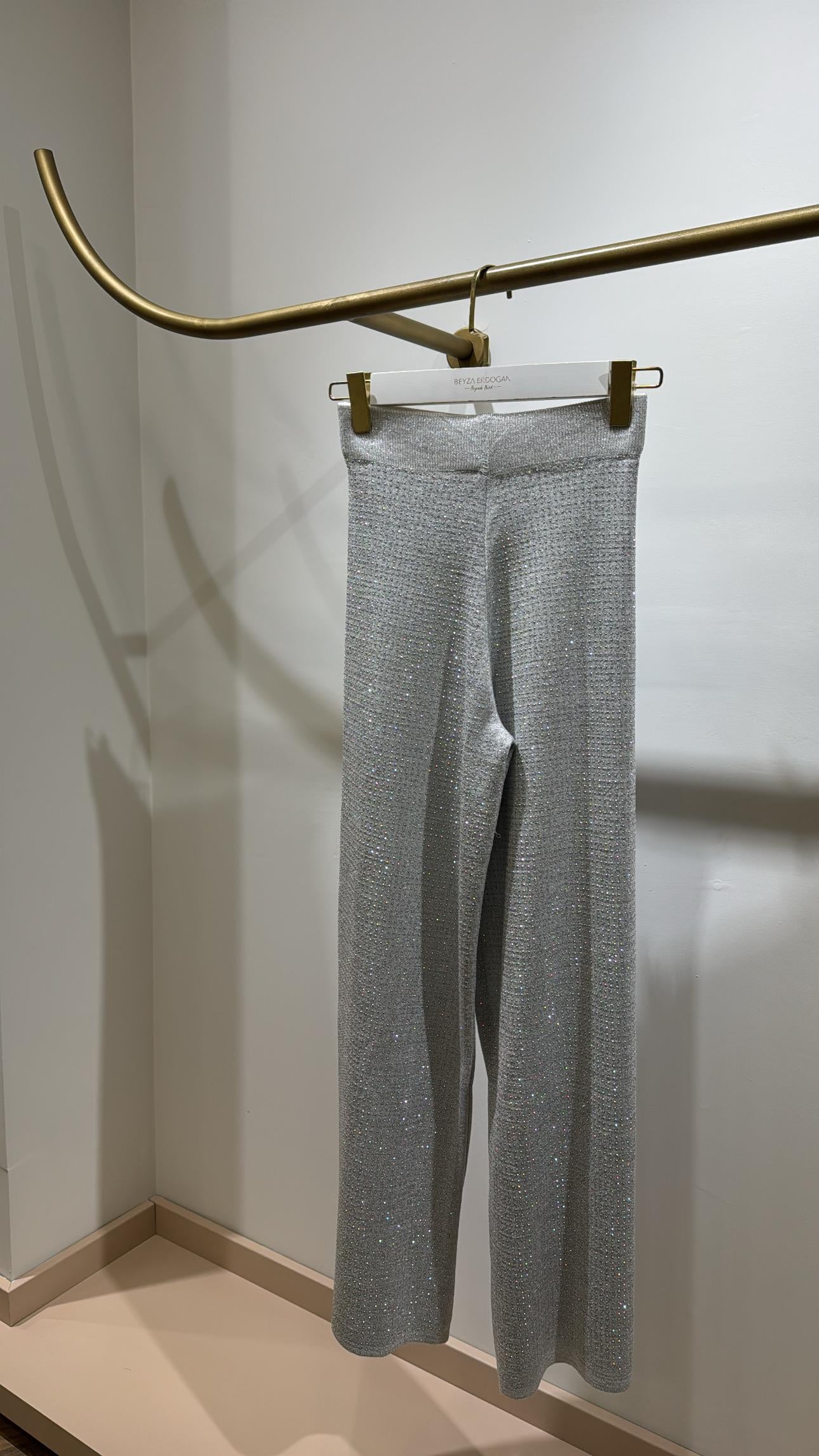 Premium Taşlı Pantolon Gri