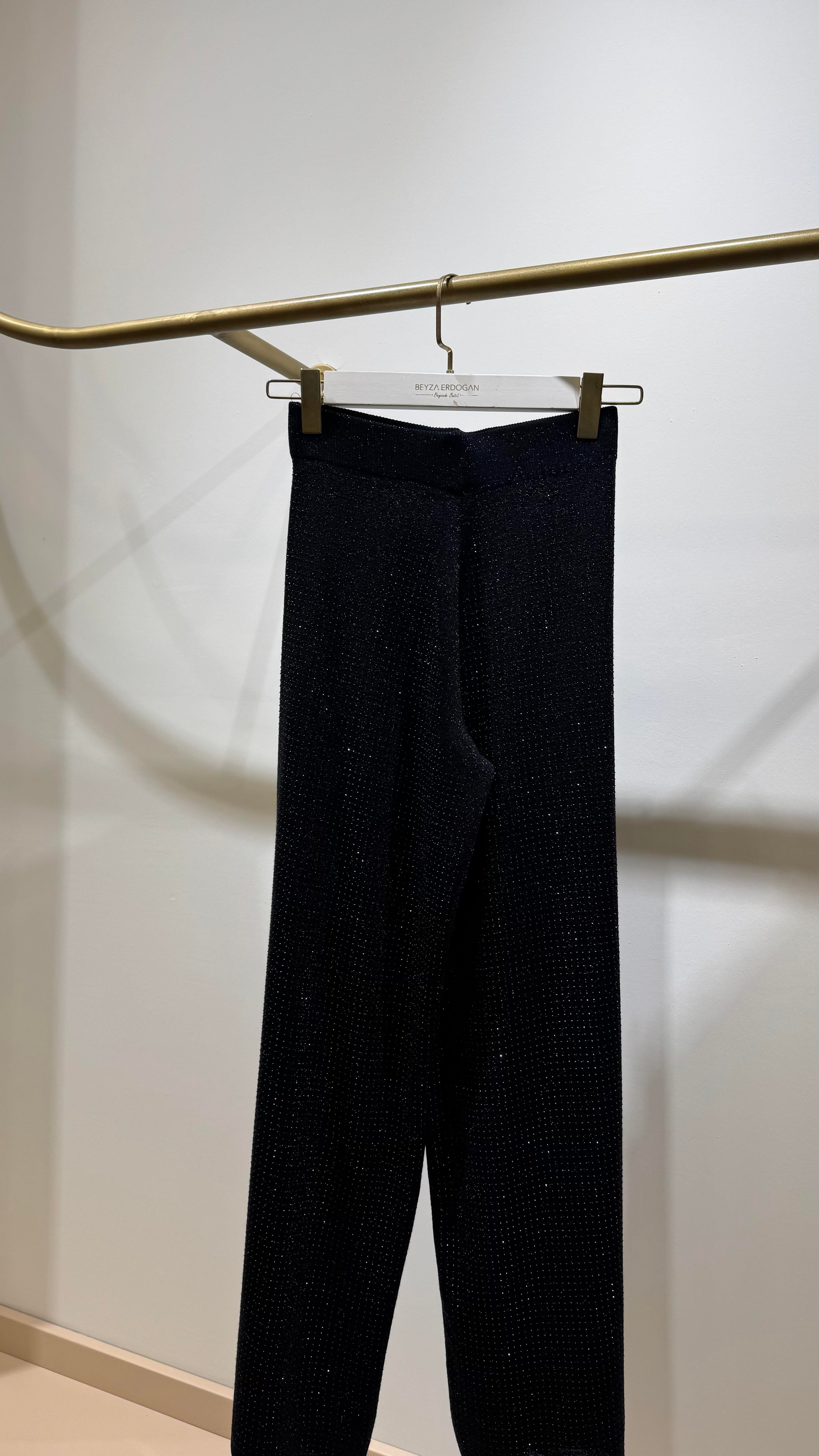 Premium Taşlı Pantolon Siyah