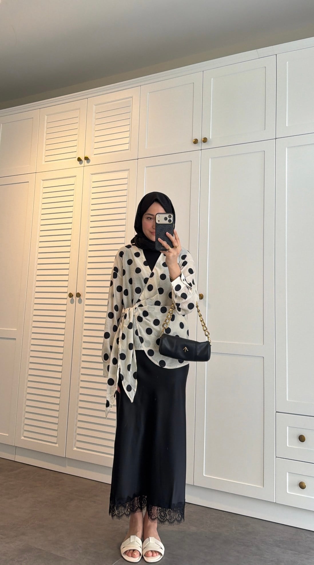 Puantiyeli Pamuklu Kimono