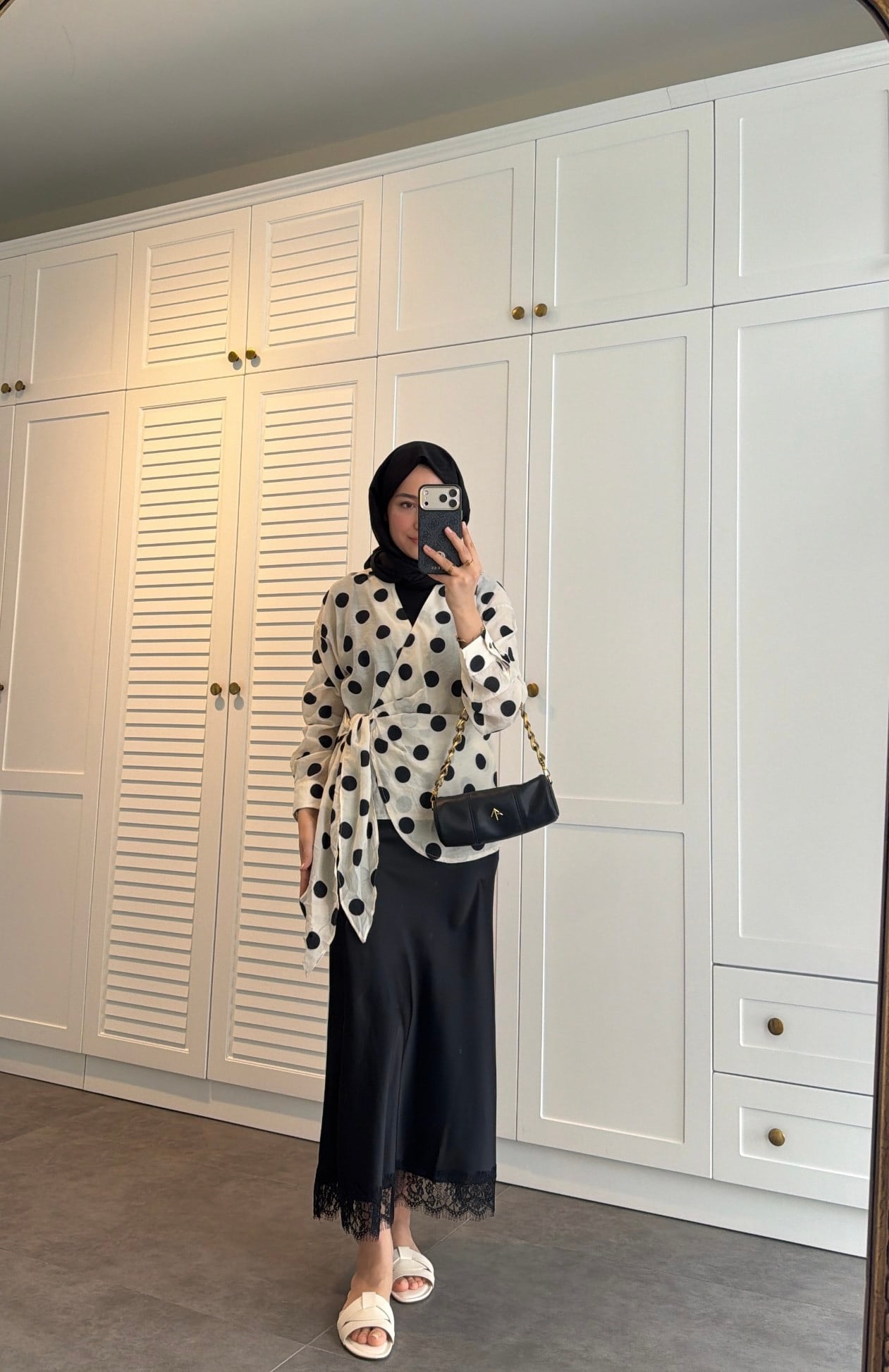 Puantiyeli Pamuklu Kimono