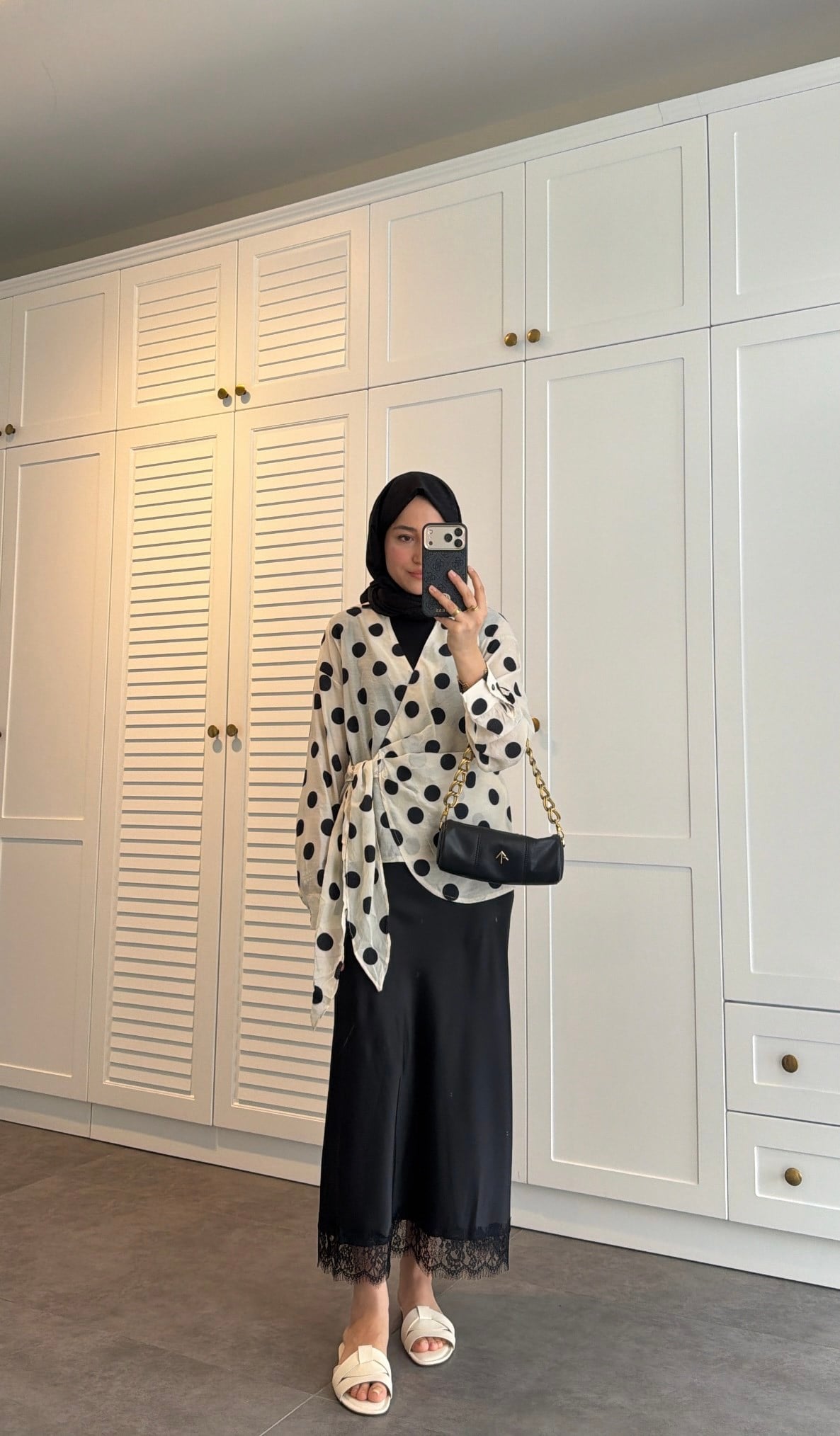 Puantiyeli Pamuklu Kimono